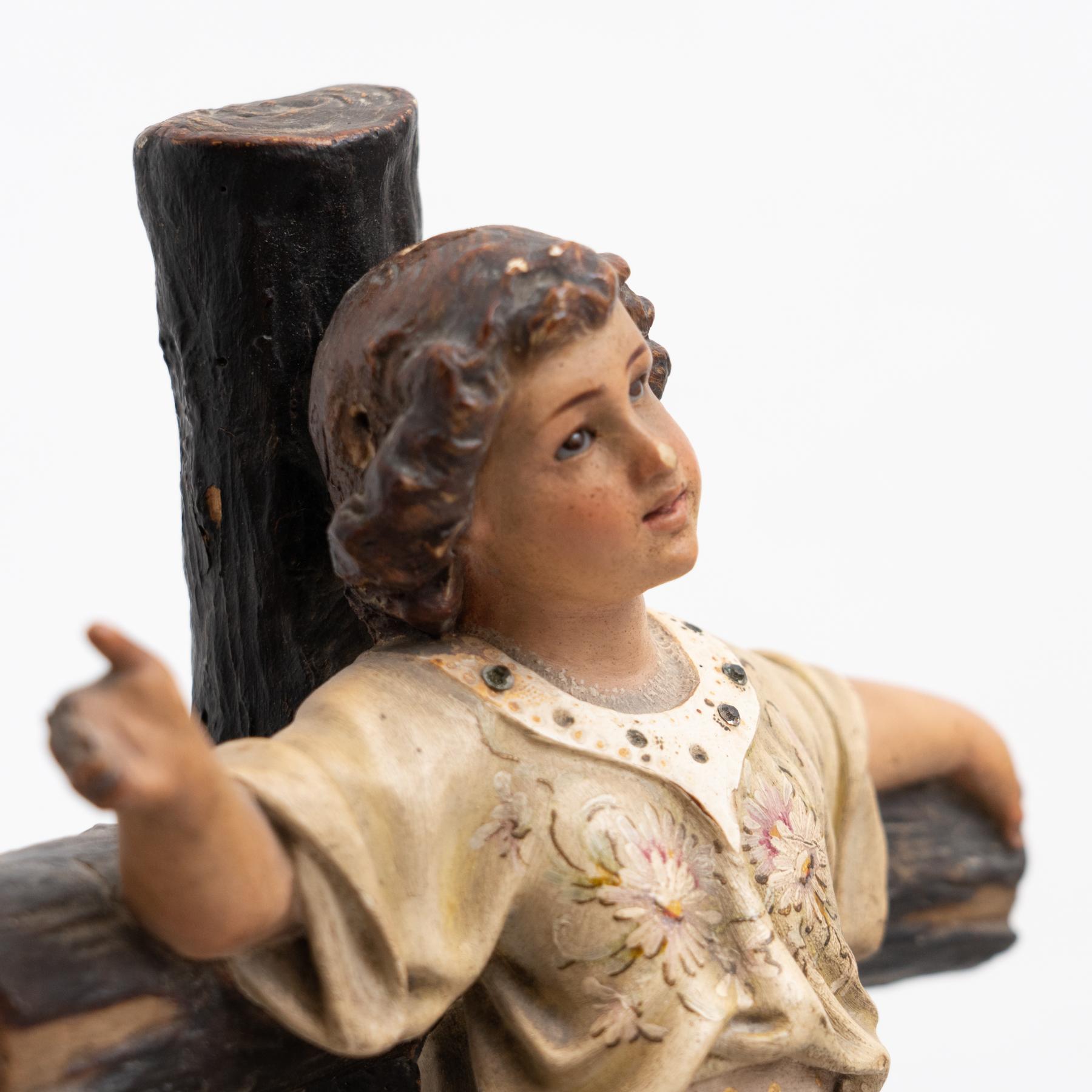 Plâtre Figure religieuse traditionnelle de l'Enfant Jésus en plâtre, vers 1930 en vente