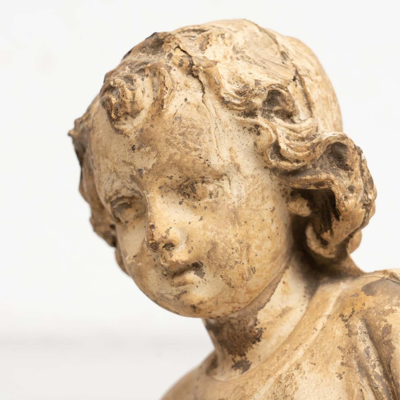Figura religiosa tradicional de yeso del Niño Jesús, hacia 1950 en venta 5