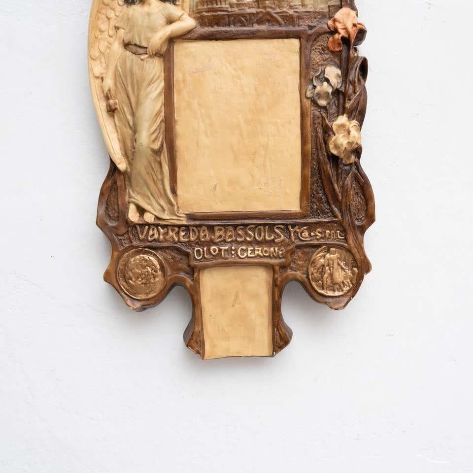 Plâtre Œuvre d'art traditionnelle religieuse peinte à la main, circa 1950 en vente