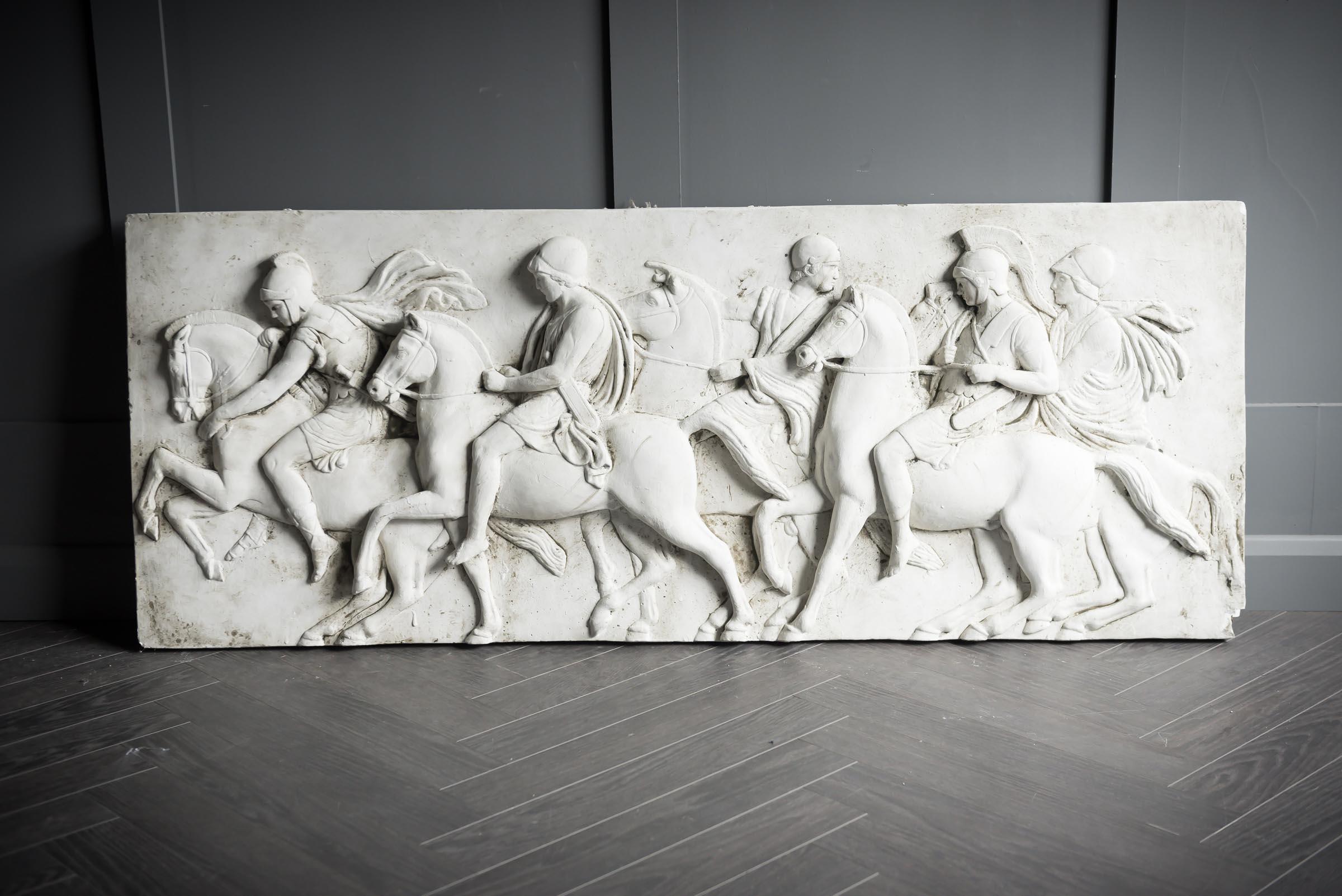Plaster 1950's English plaster Reproduction of Elgin Marbles Section.