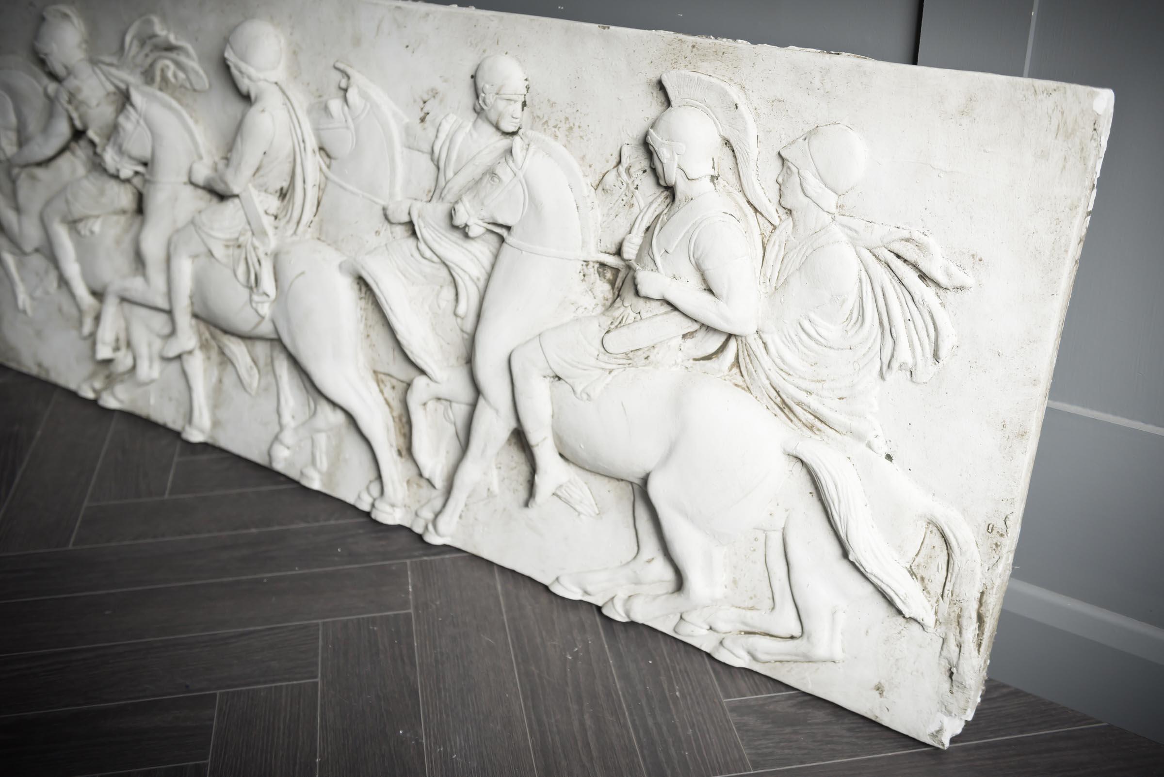 Plaster Reproduction of Elgin Marbles Section In Good Condition In Alton, GB