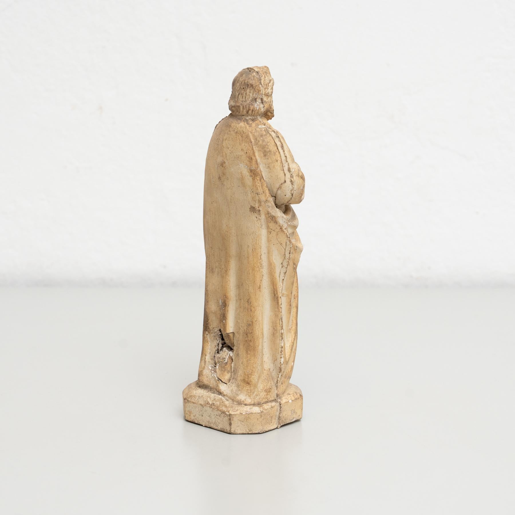 Plaster Saint Traditional Figure, circa 1950 For Sale 4