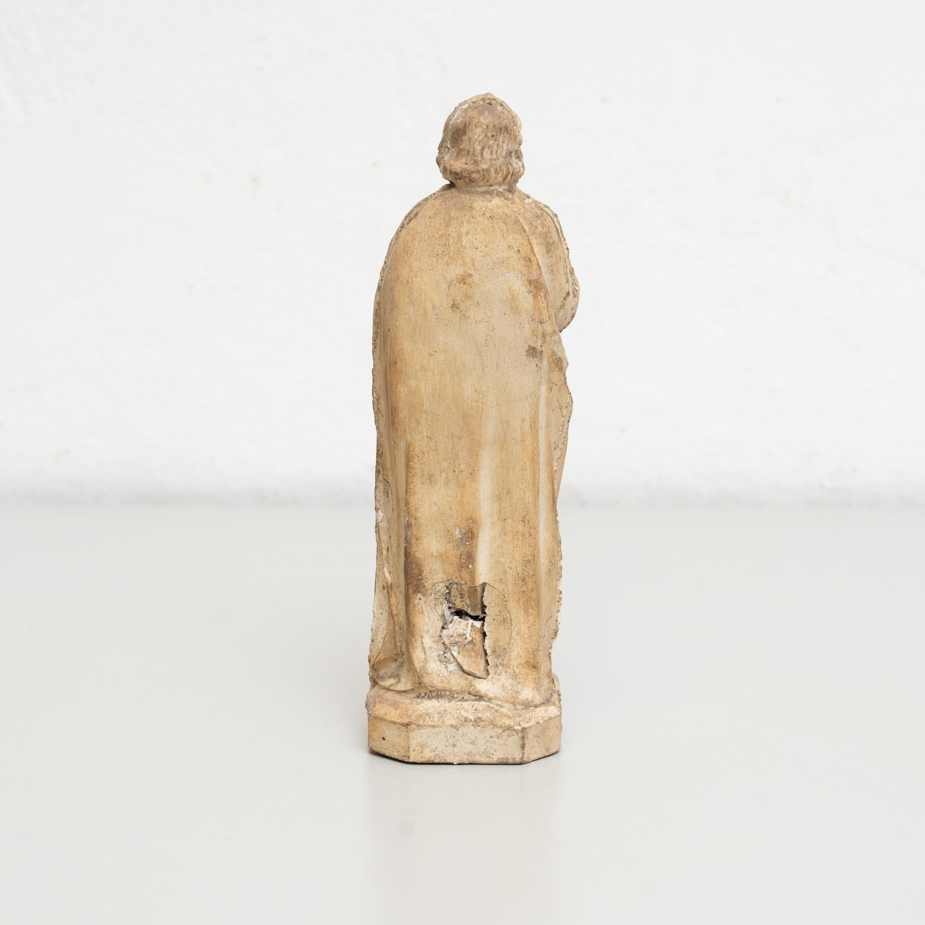 Plaster Saint Traditional Figure, circa 1950 For Sale 5