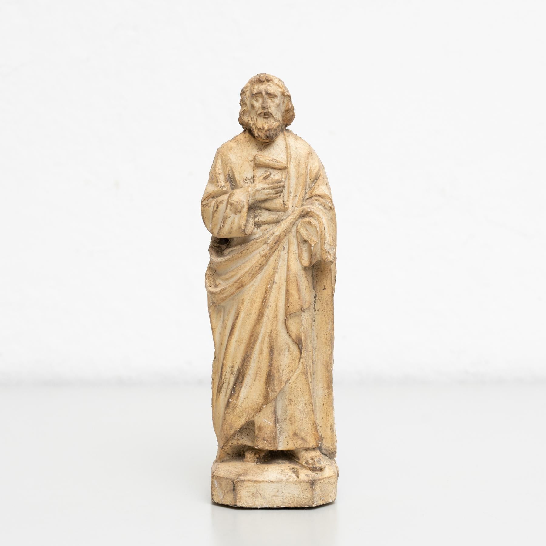 Modern Plaster Saint Traditional Figure, circa 1950 For Sale