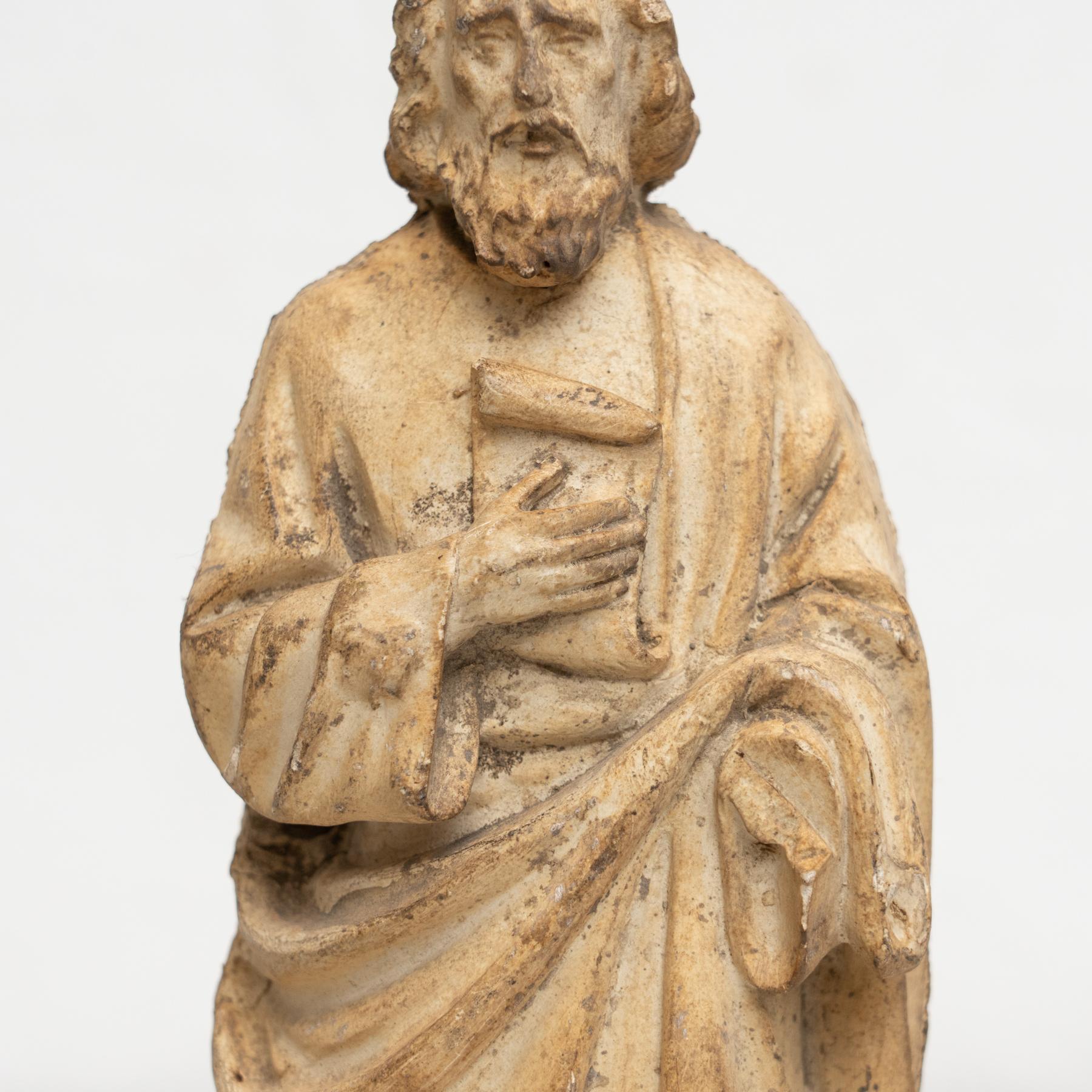 Mid-20th Century Plaster Saint Traditional Figure, circa 1950 For Sale