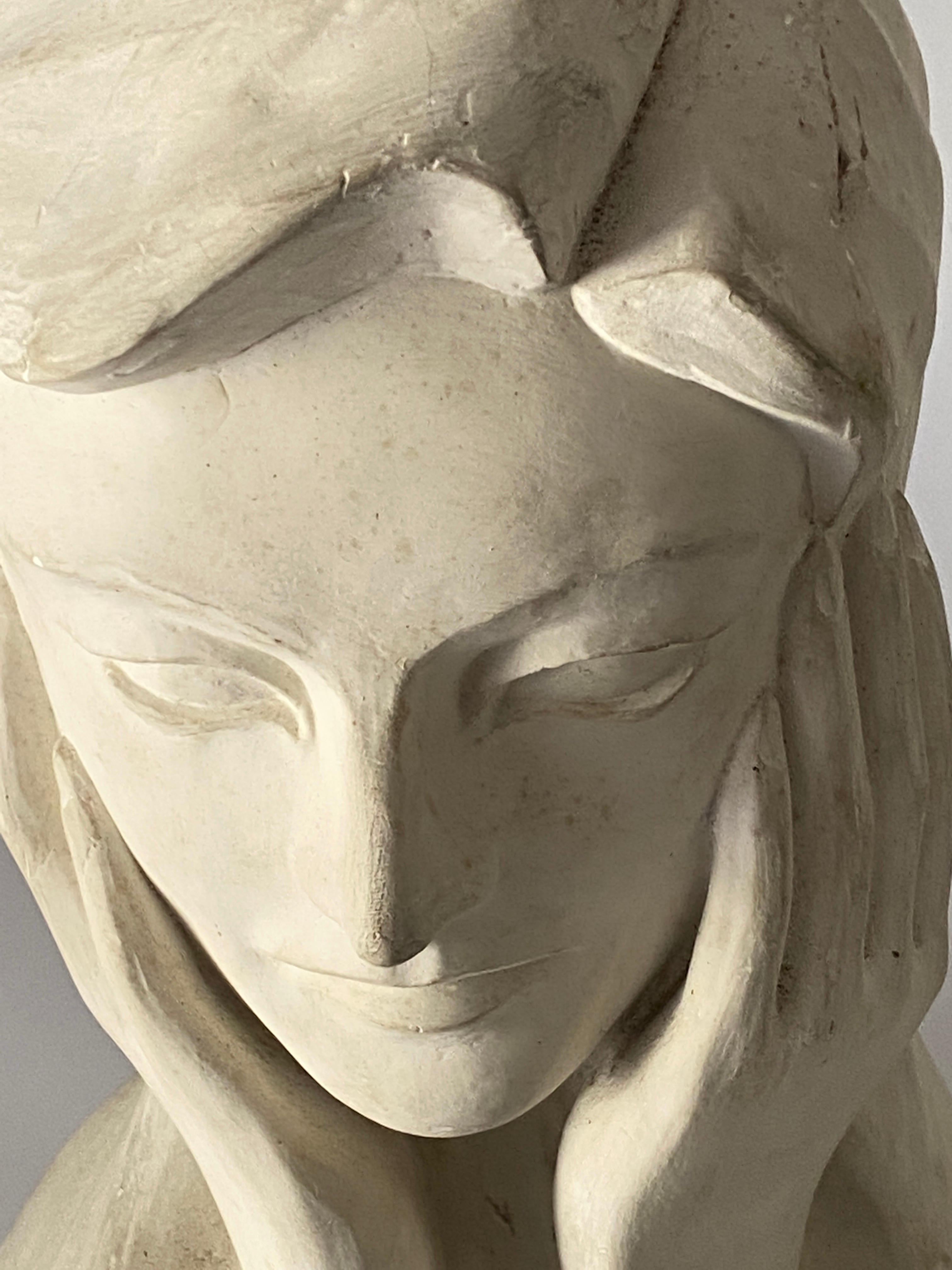 French Plaster Sculpture, Art Deco Period, Jan & Joel Martel Style, France, circa 1930 For Sale