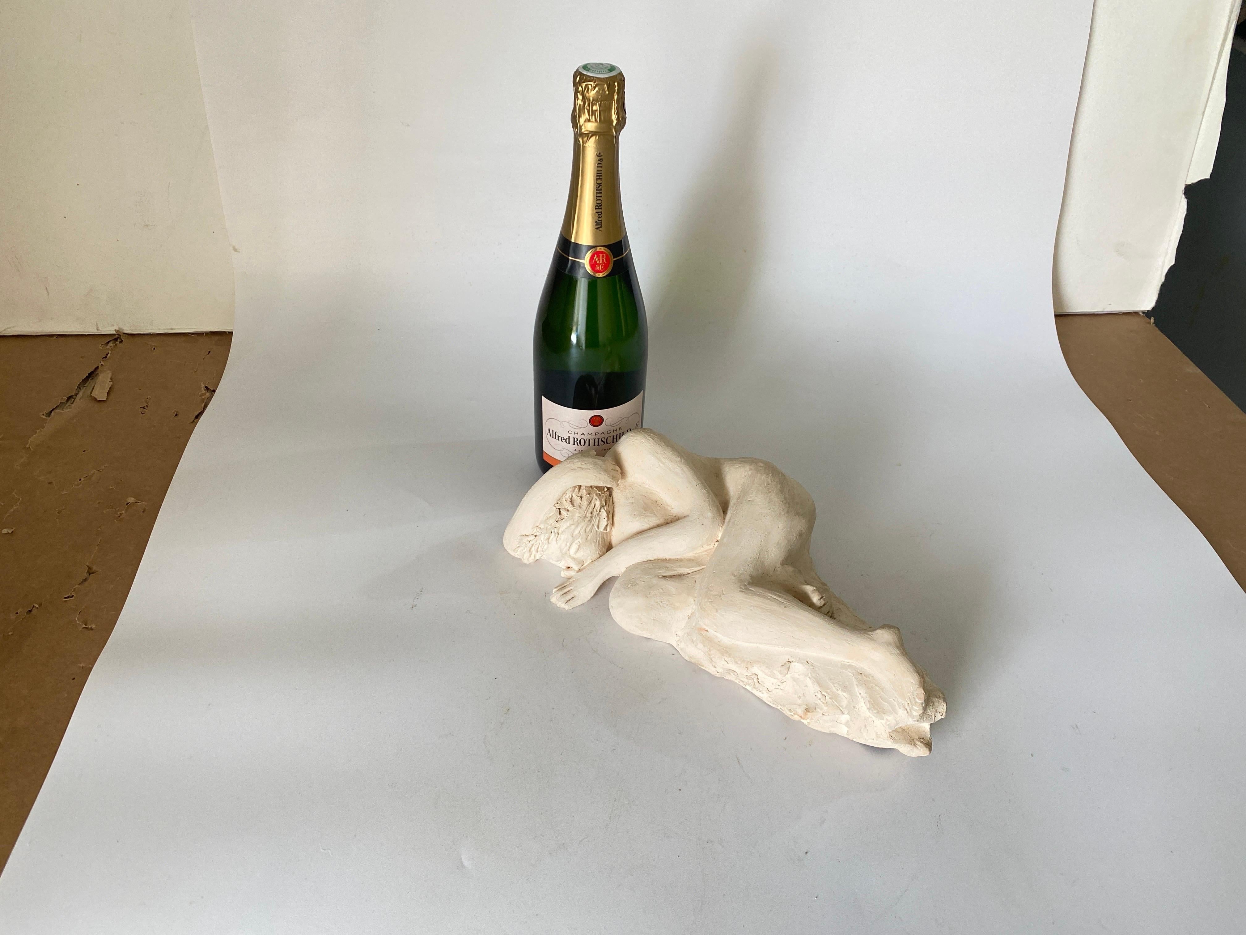 Plaster Sculpture Art Deco Period Lying Woman France, circa 1930 For Sale 3