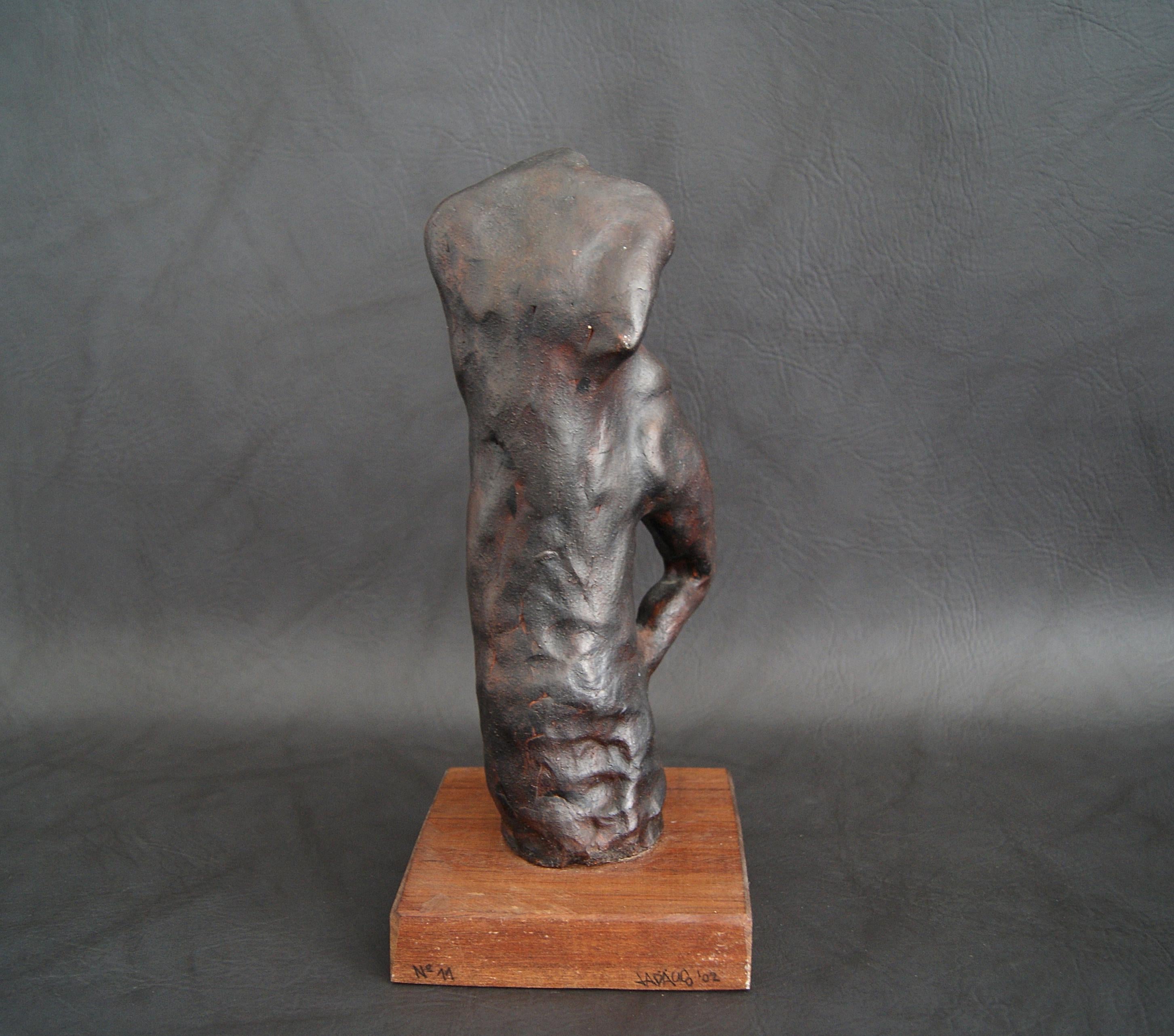 German Plaster Sculpture Bronze Patinated Abstract Art For Sale