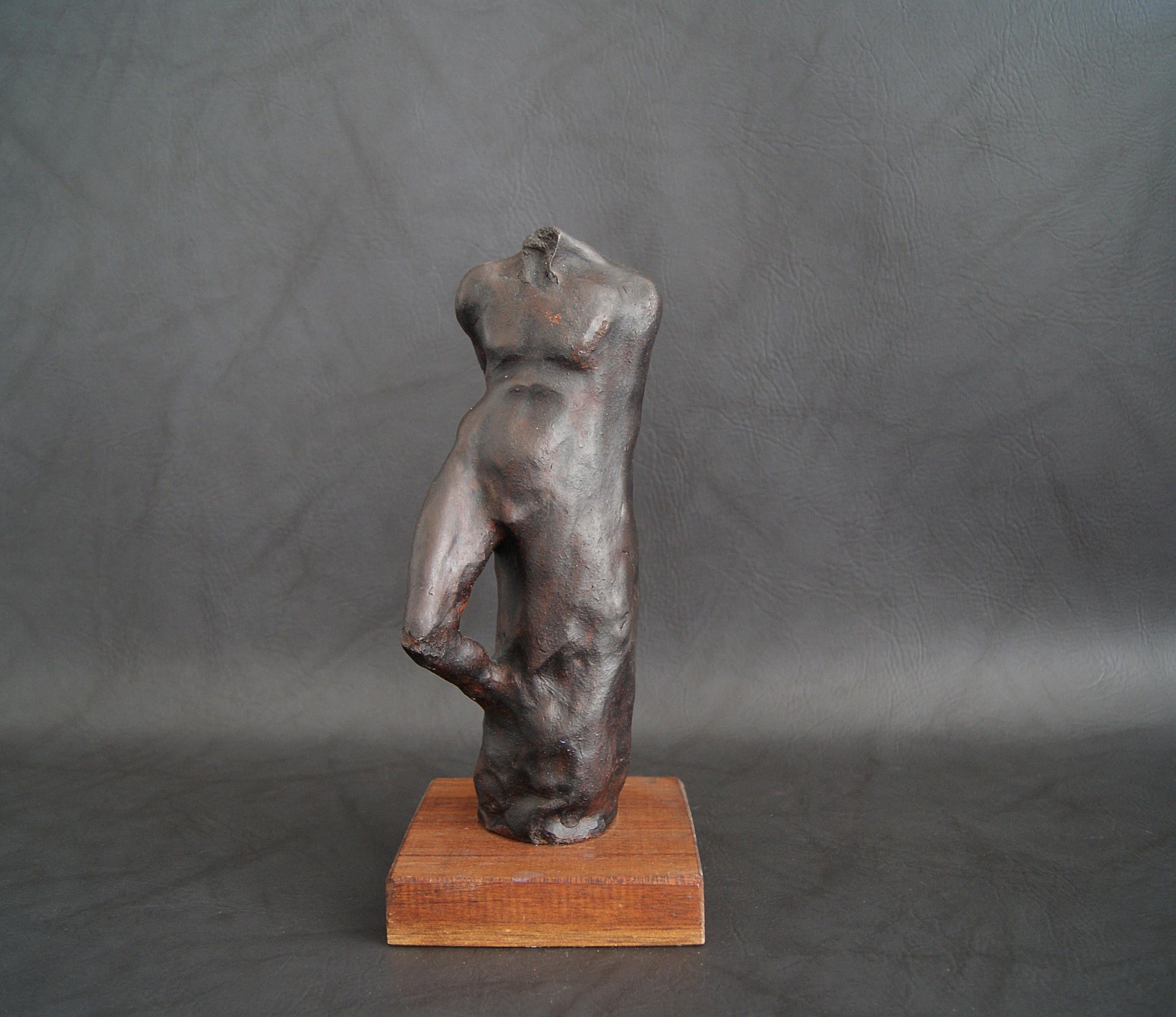 Plaster Sculpture Bronze Patinated Abstract Art For Sale 2