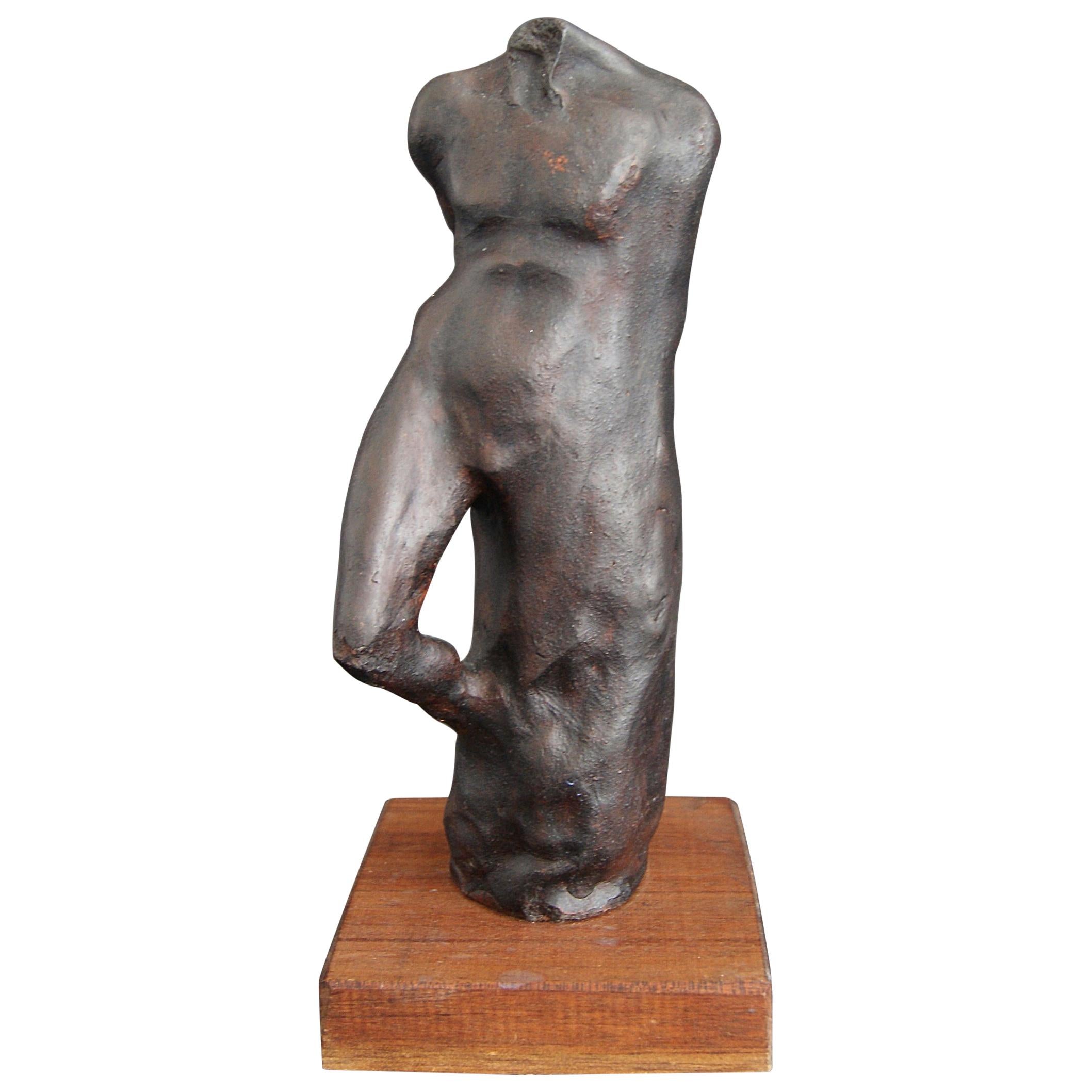 Plaster Sculpture Bronze Patinated Abstract Art