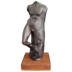 Plaster Sculpture Bronze Patinated Abstract Art