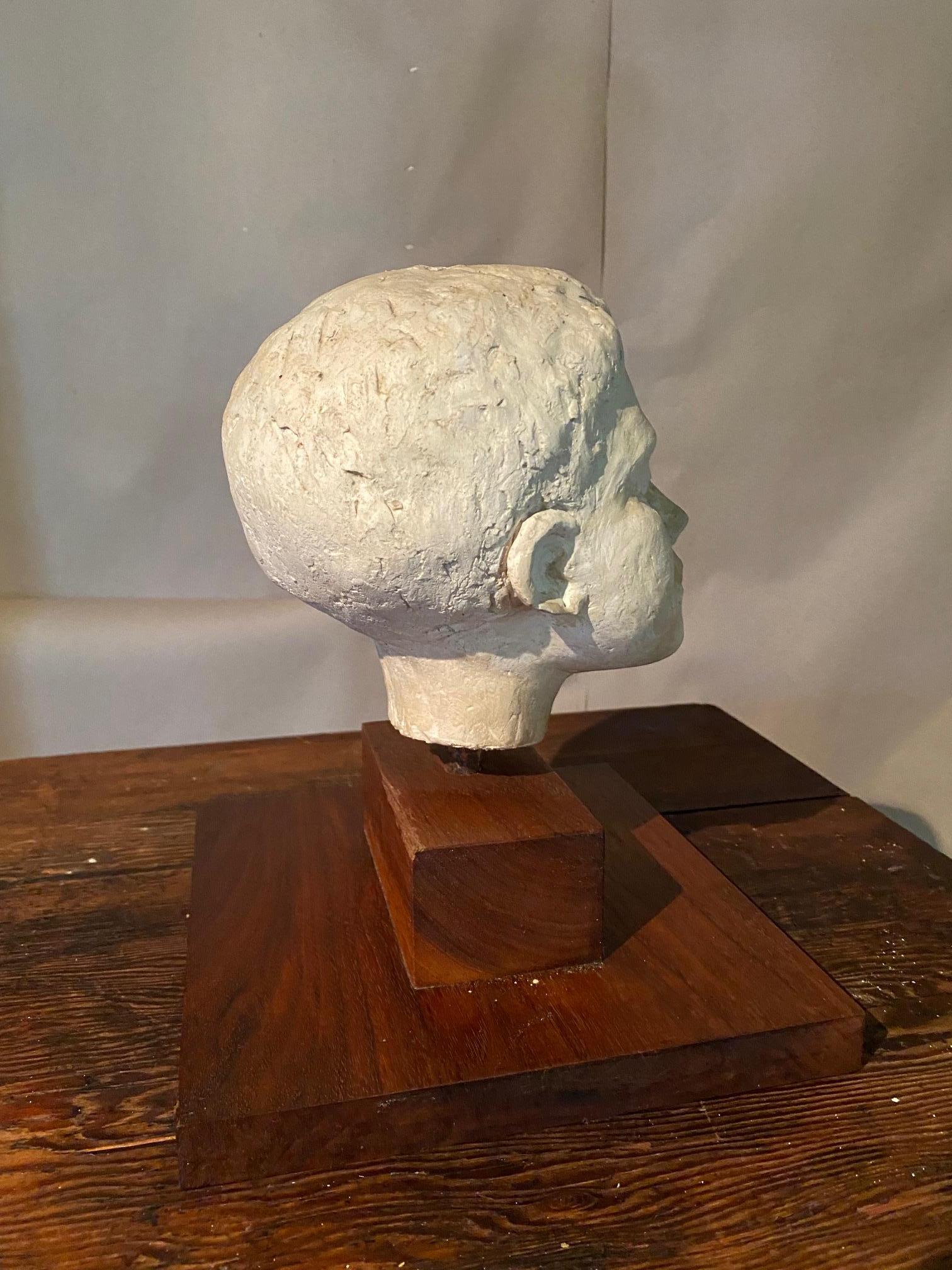 Plaster Sculpture Bust of Young Boy For Sale 1
