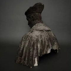 Plaster sculpture by Charles Filleul, bust of a Renaissance man.