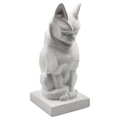 Sculpture en plâtre d'Édouard-Marcel Sandoz "Chat"
