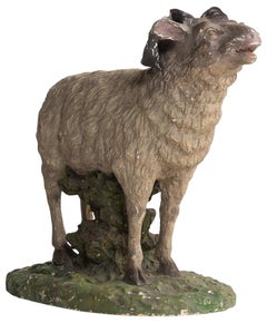 Plaster Sculpture of Sheep, circa 1950