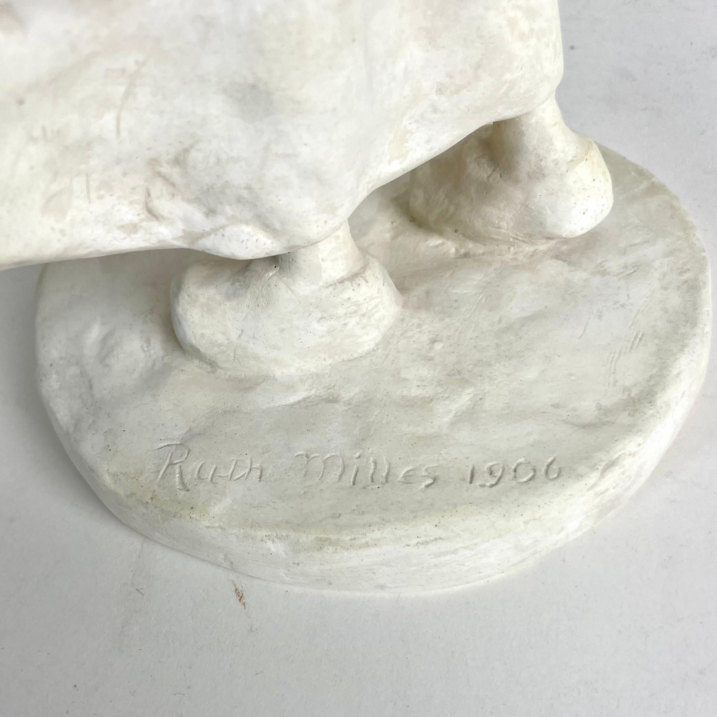 Scultura in gesso di Ruth Milles (Svezia, 1873-1941). Art Nouveau, datato 1906 in vendita 3
