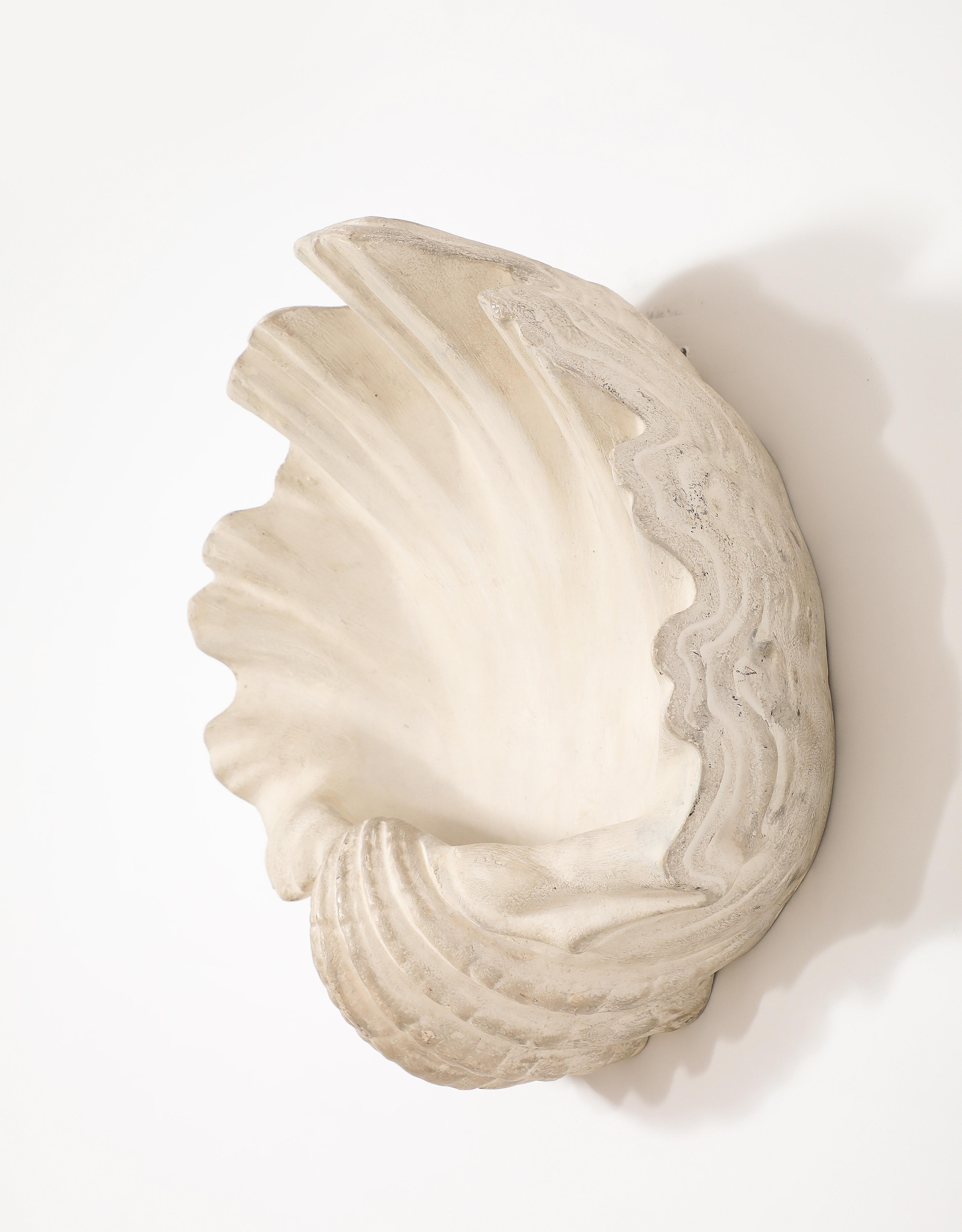 Plaster Shell Sconce, France 1950's For Sale 4