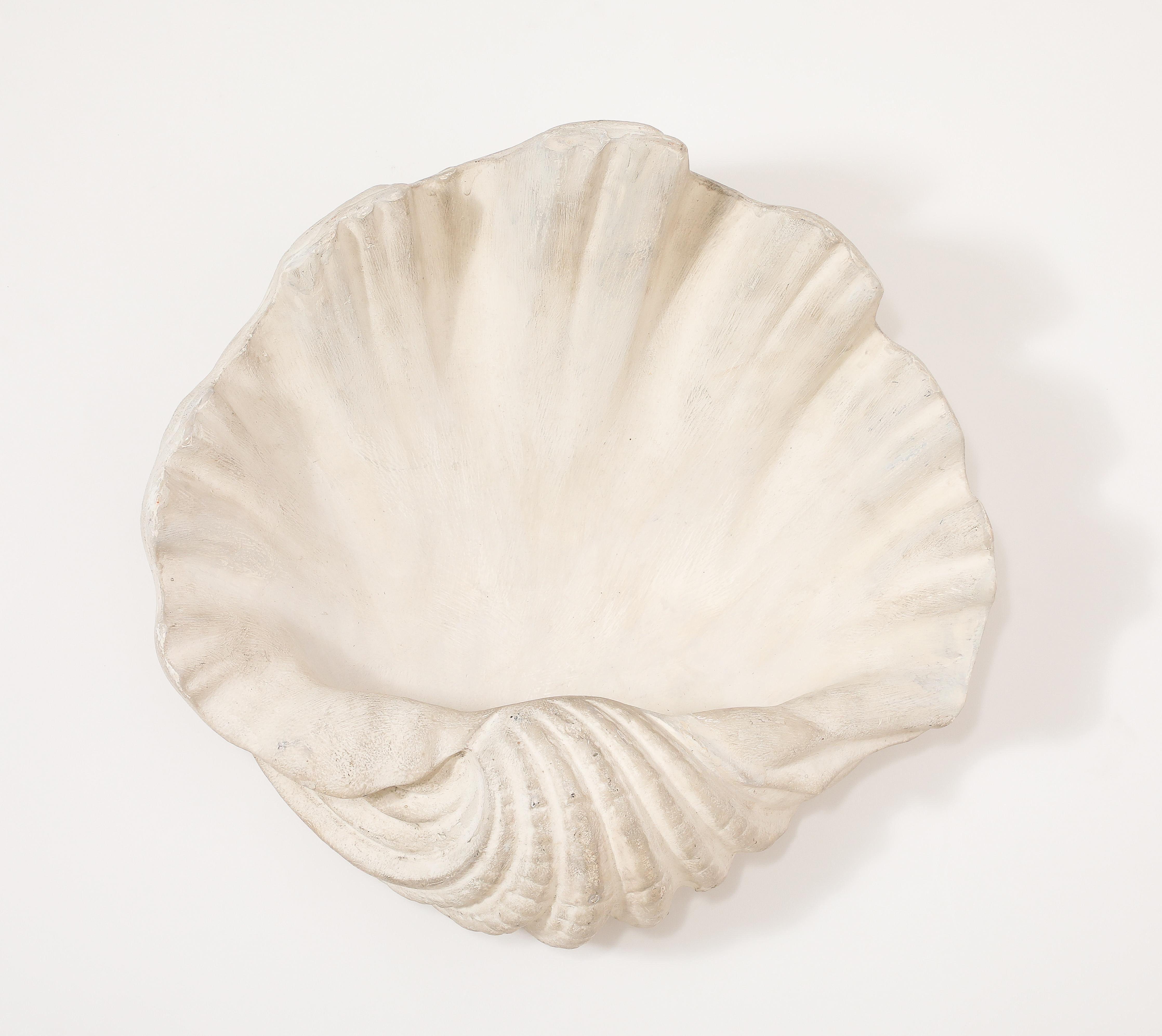 Mid-Century Modern Plaster Shell Sconce, France 1950's For Sale