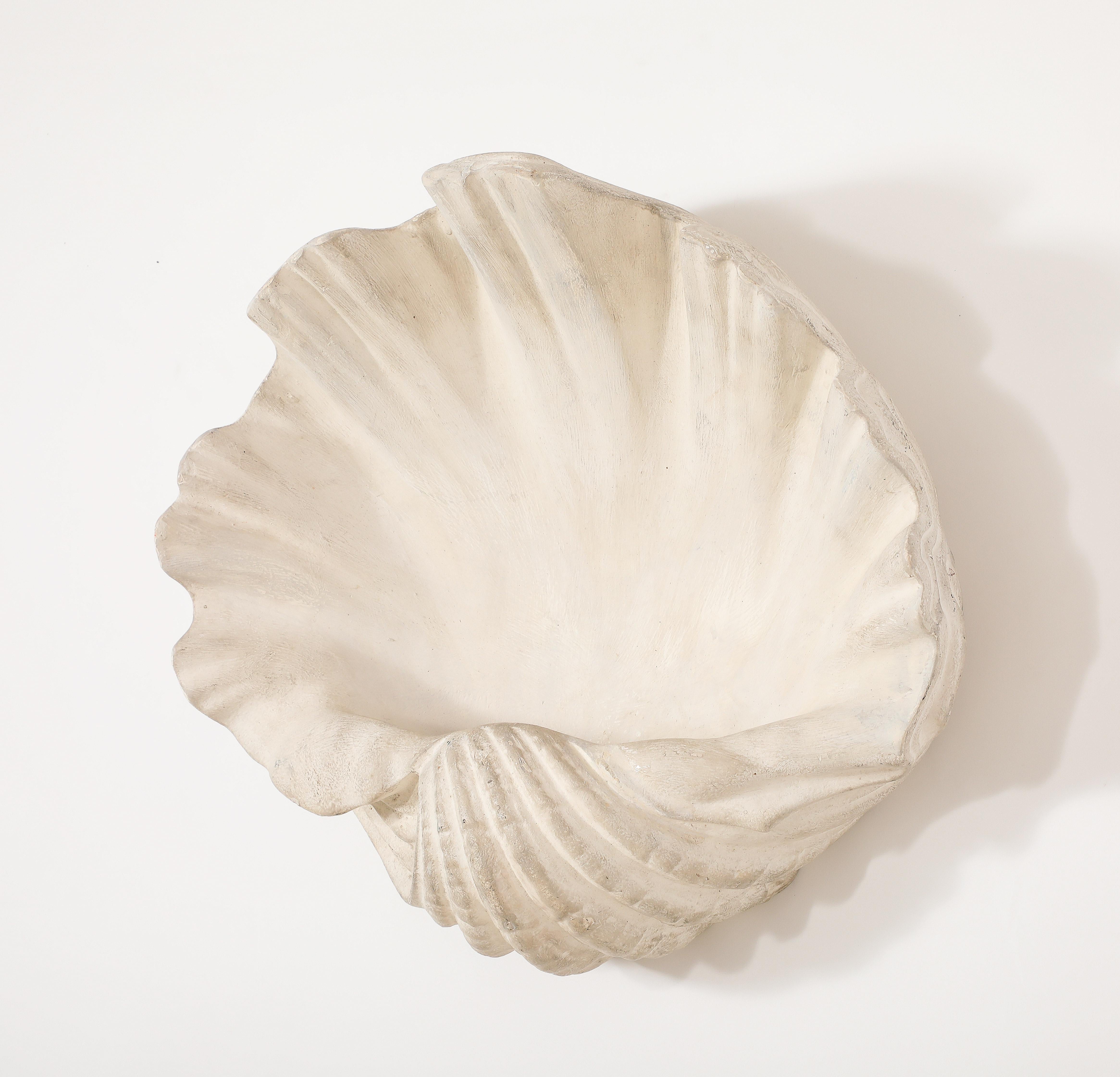 Plaster Shell Sconce, France 1950's In Good Condition For Sale In New York, NY