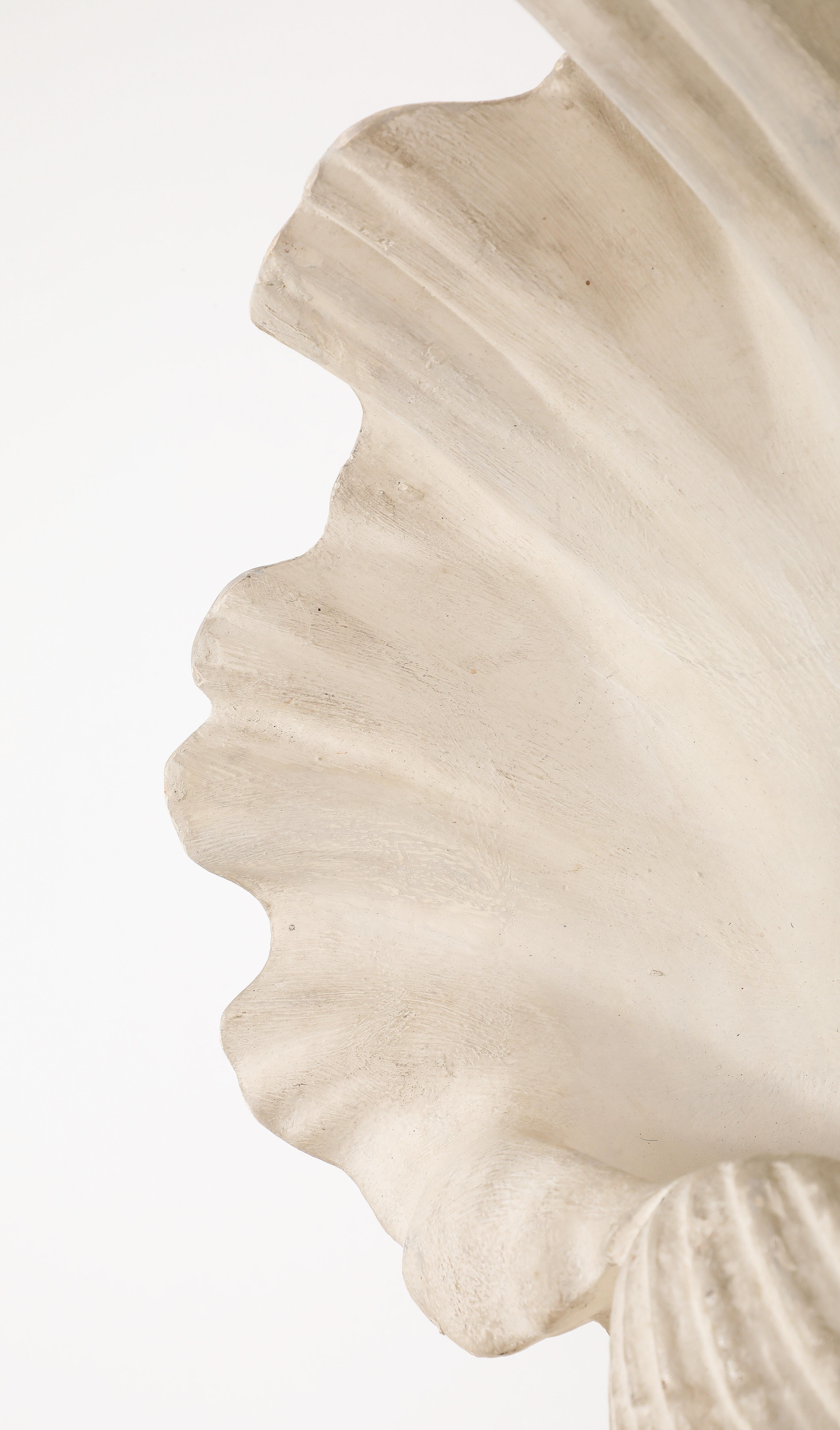 Plaster Shell Sconce, France 1950's For Sale 3