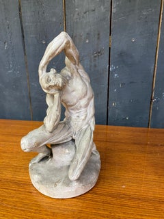 Figura anatomica scuoiata in gesso, circa 1900, firma leggibile