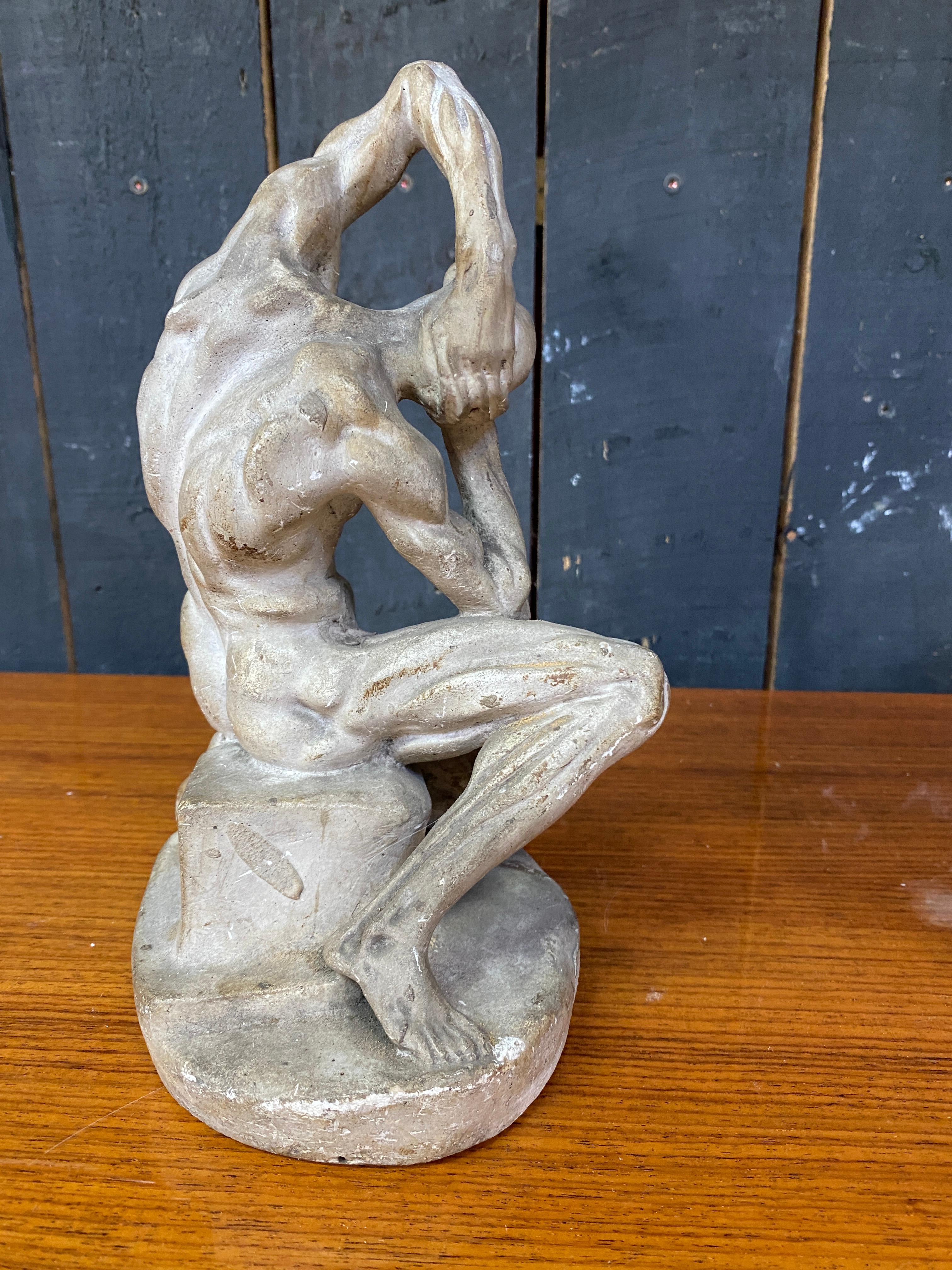 Plaster Skinned Anatomical Figure, circa 1900s, Ellegible Signature In Good Condition For Sale In Saint-Ouen, FR