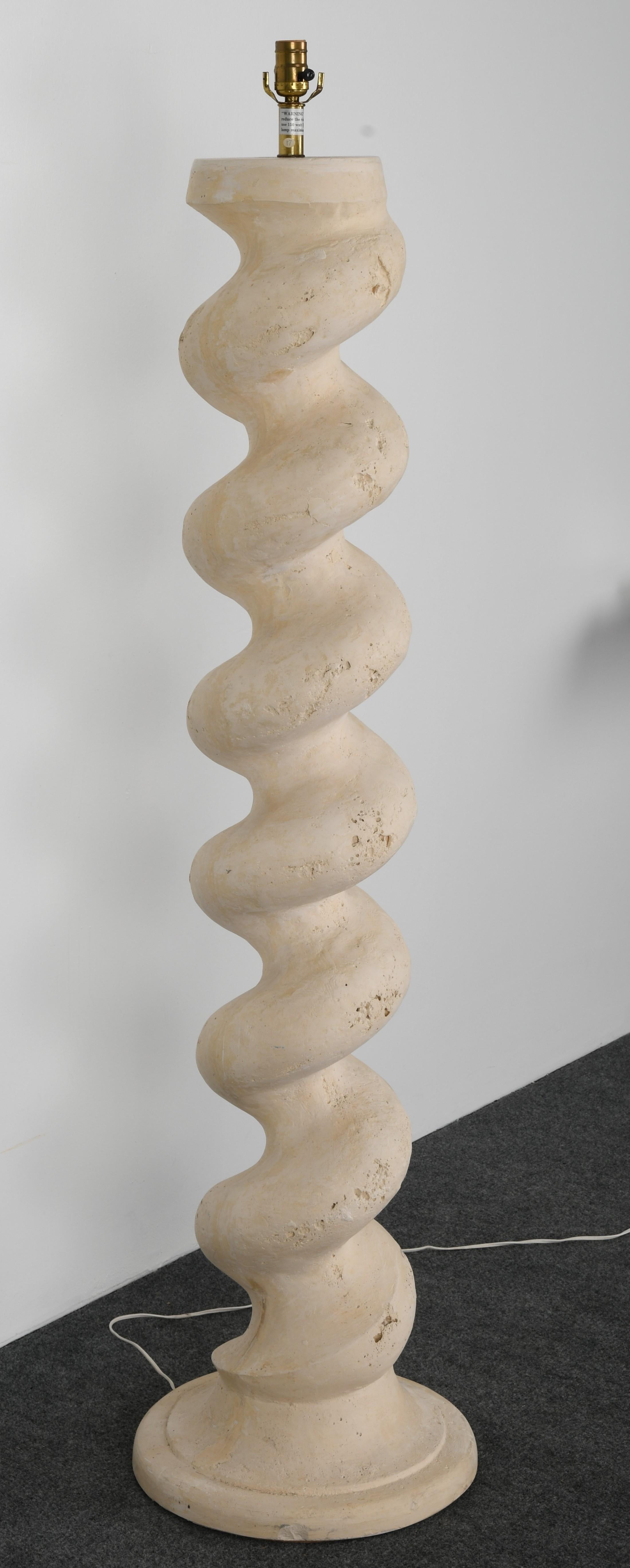 American Plaster Spiral Column Floor Lamp by Michael Taylor, 1970s