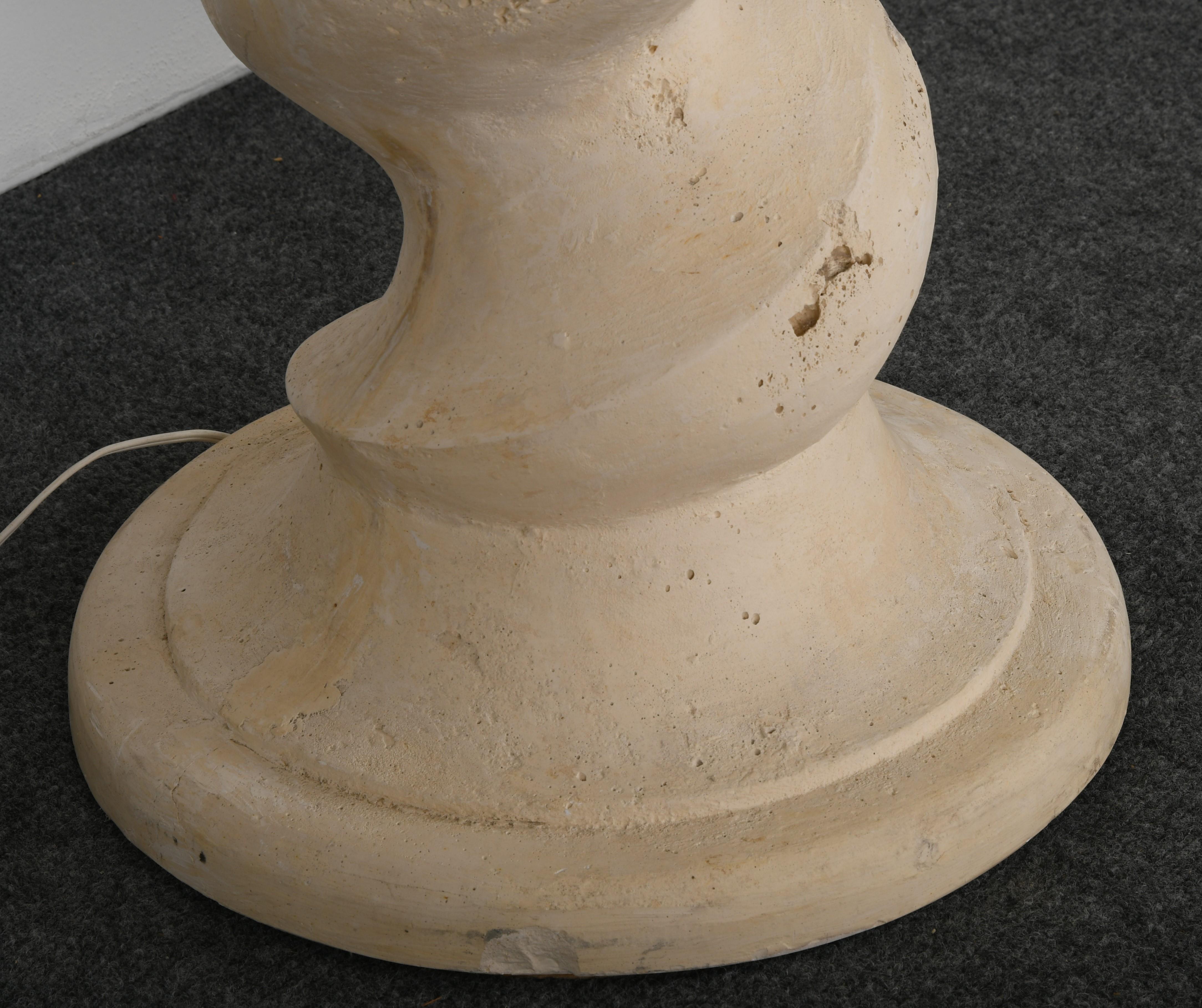 Late 20th Century Plaster Spiral Column Floor Lamp by Michael Taylor, 1970s