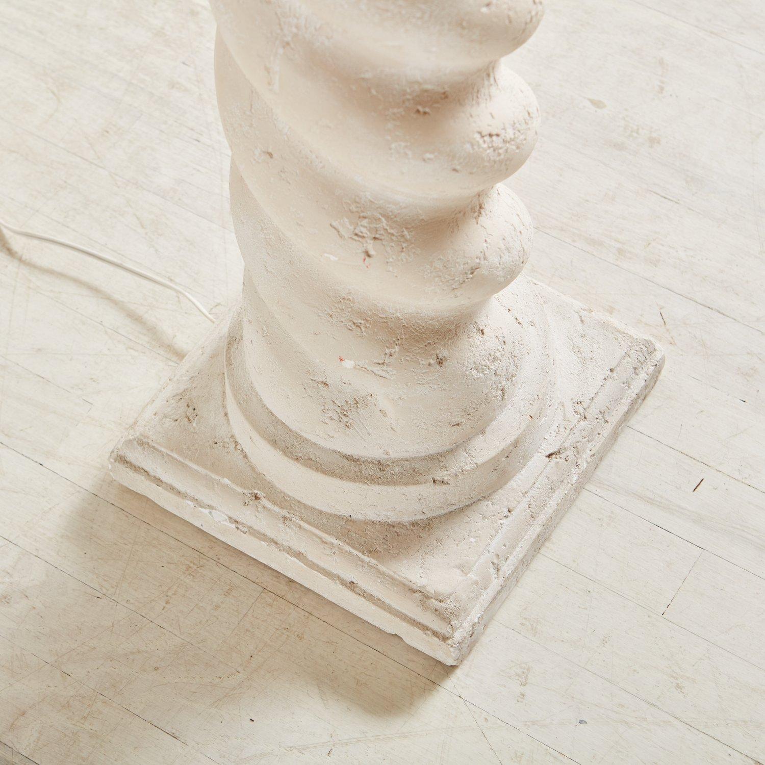 Plaster Spiral Floor Lamp in the Style of Michael Taylor, 1980s 2