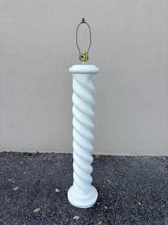 Plaster Spiral Floor Lamp in the Style of Michael Taylor, 1980s