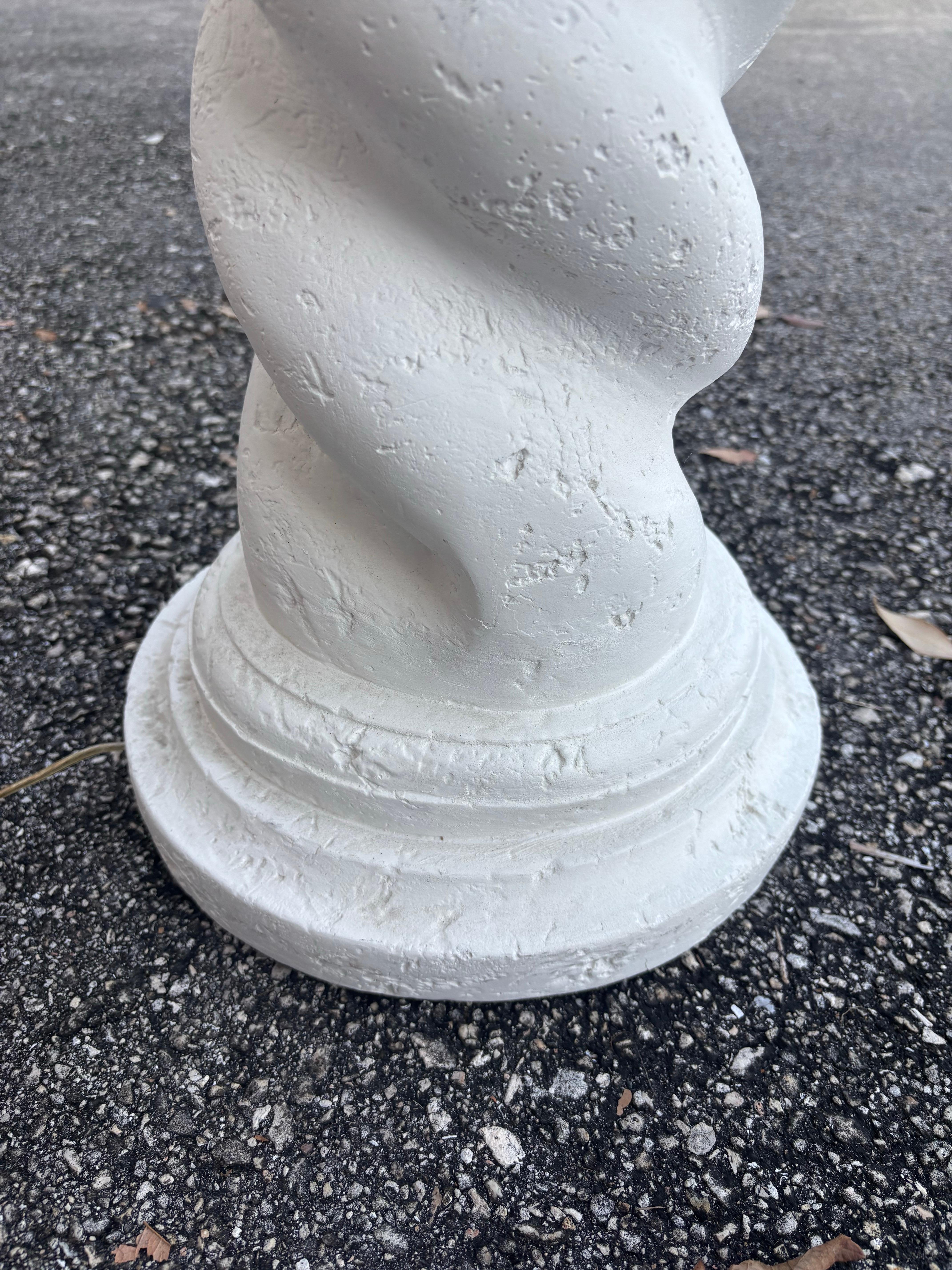 20th Century Plaster Spiral Floor Lamp in the Style of Michael Taylor, 1980s For Sale