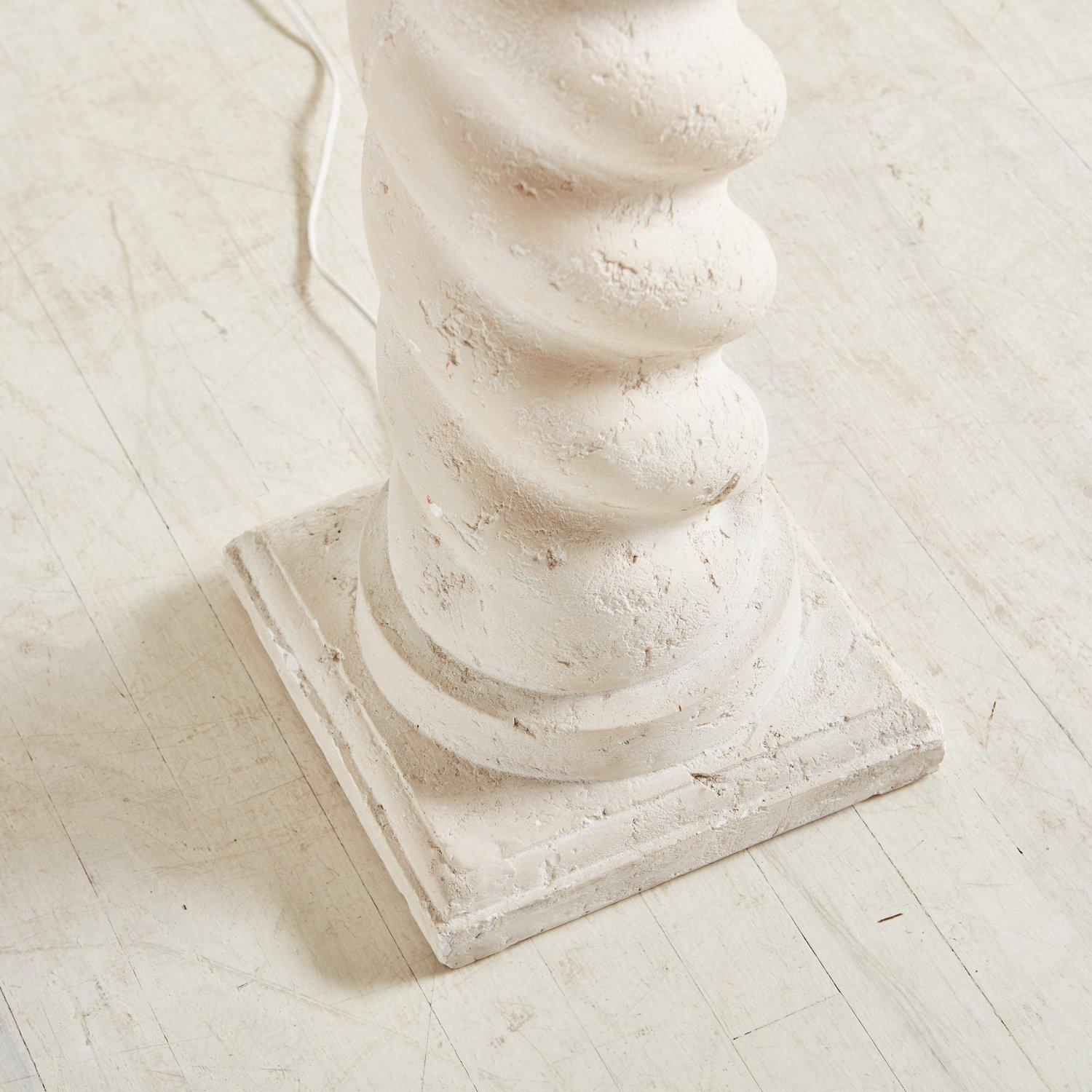 Plaster Spiral Floor Lamp in the Style of Michael Taylor, 1980s In Good Condition In Chicago, IL