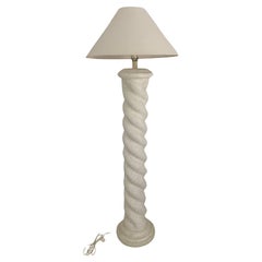 Retro Plaster Spiral Floor Lamp in the Style of Michael Taylor, 1980s