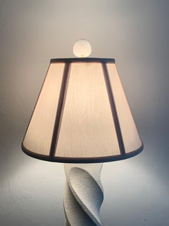 Plaster Spiral Floor Lamp in the Style of Michael Taylor, 1990s