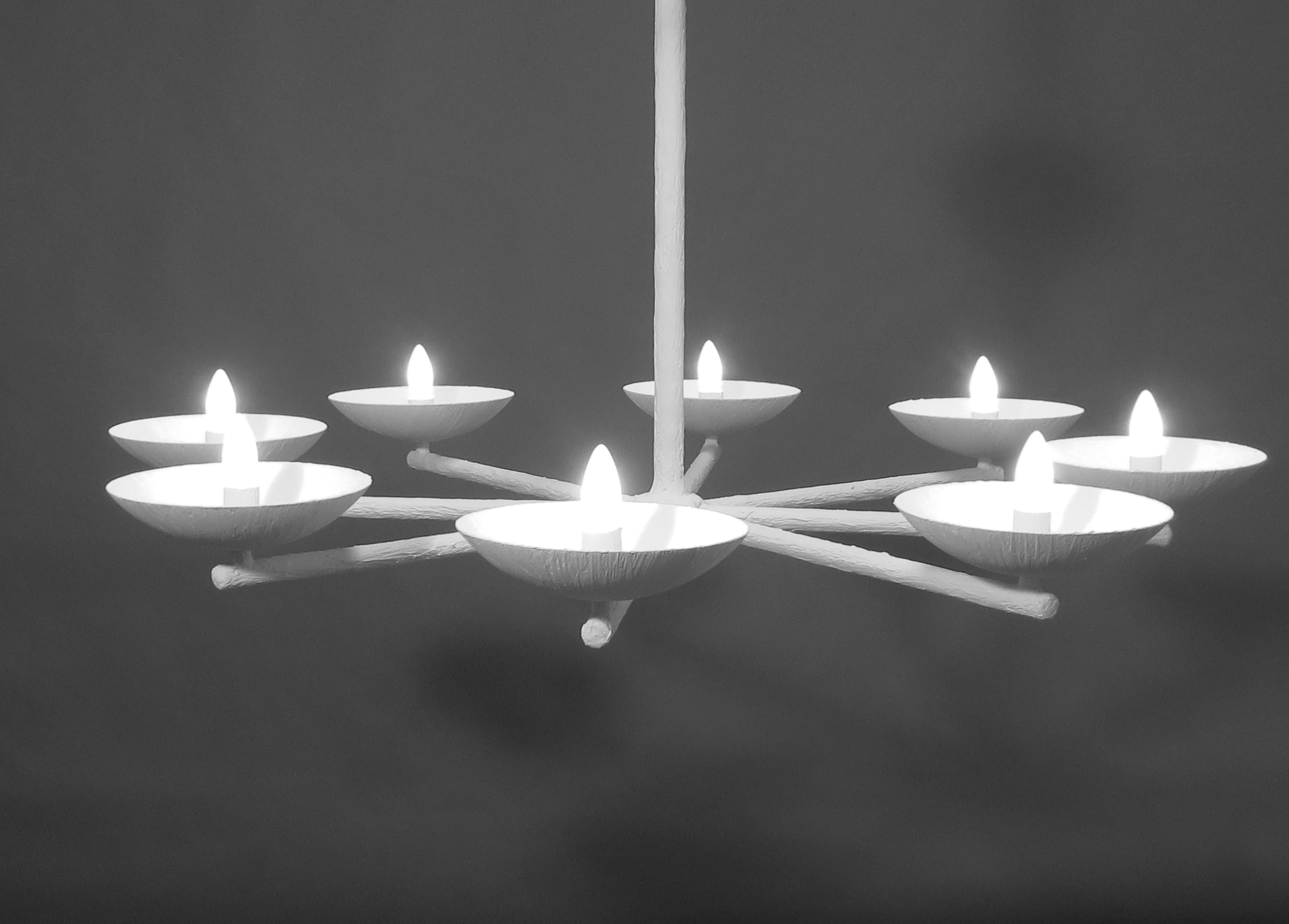 white plaster chandelier