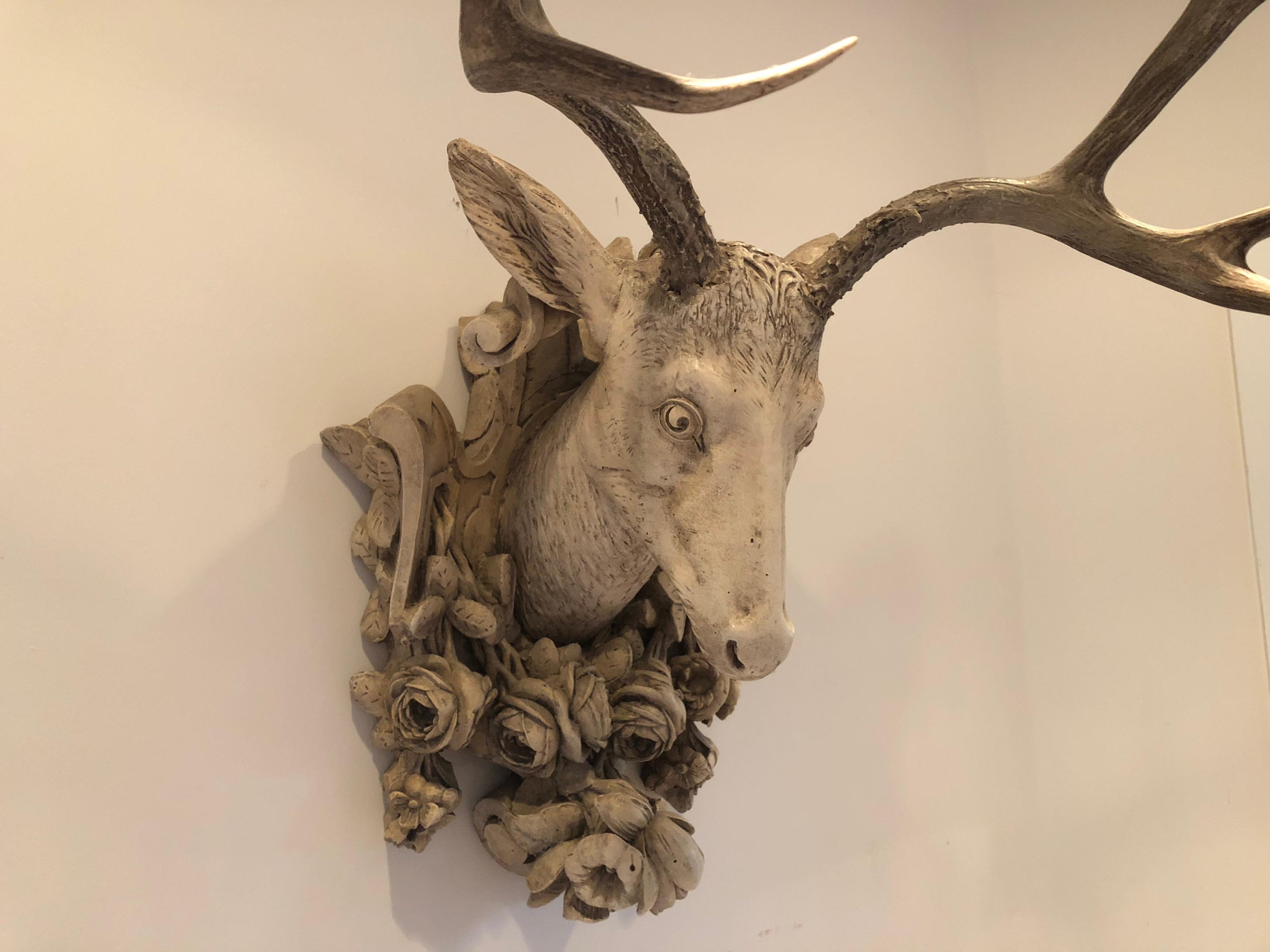 Plaster Stag Mount In Excellent Condition In Stockton, NJ