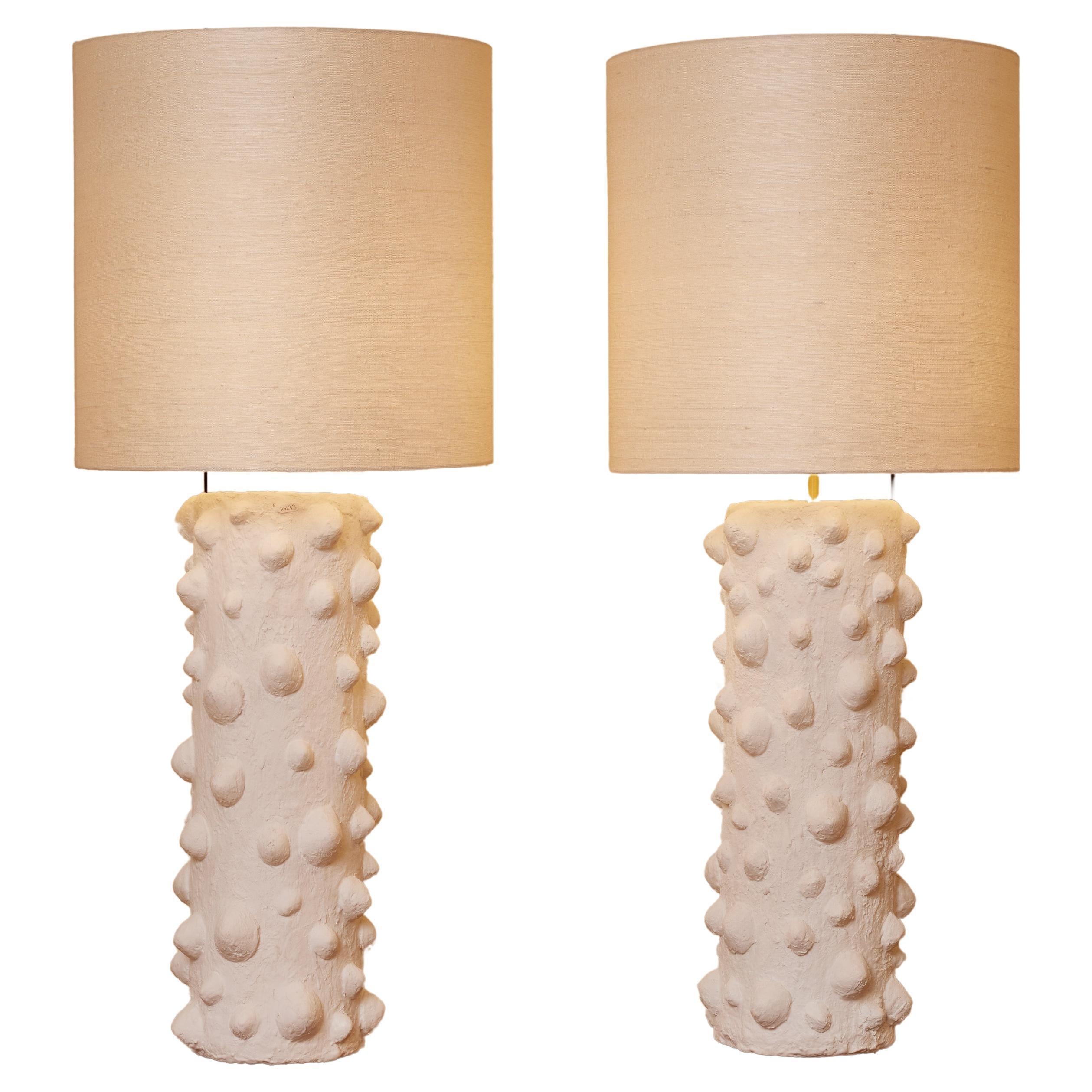 Plaster table lamps by LYNX For Sale