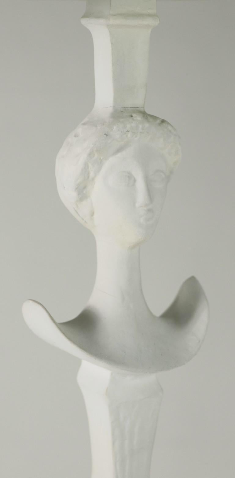 Plaster Tete De Femme Floor Lamp by Sirmos after Giacometti 3