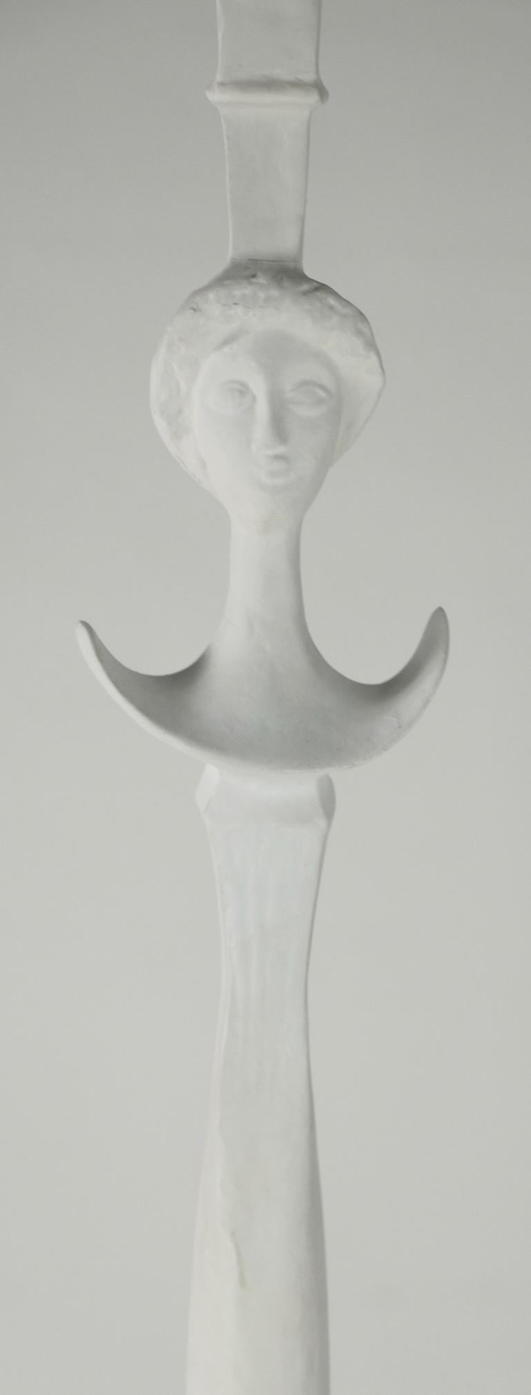 Plaster Tete De Femme Floor Lamp by Sirmos after Giacometti In Good Condition In New York, NY