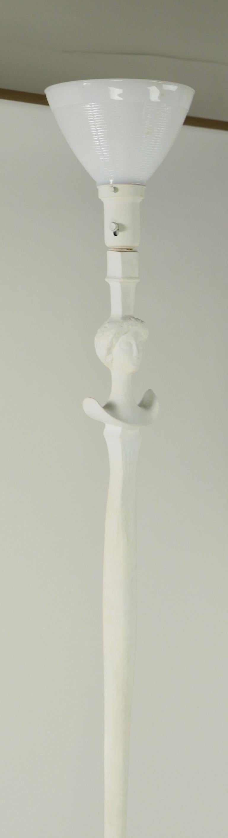 Resin Plaster Tete De Femme Floor Lamp by Sirmos after Giacometti