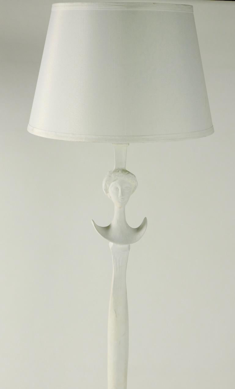 Plaster Tete De Femme Floor Lamp by Sirmos after Giacometti 1