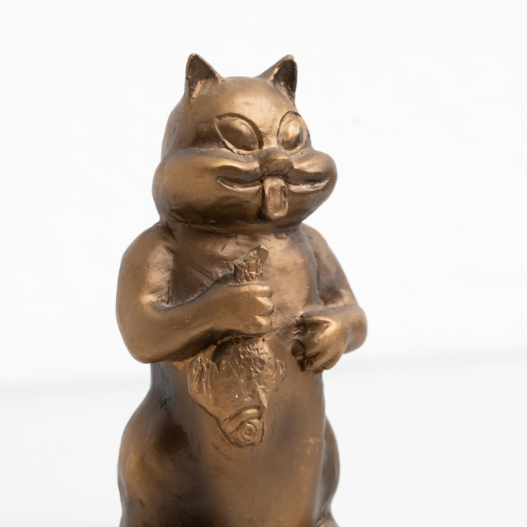 Plaster Traditional Cat Figure, circa 1950 For Sale 6