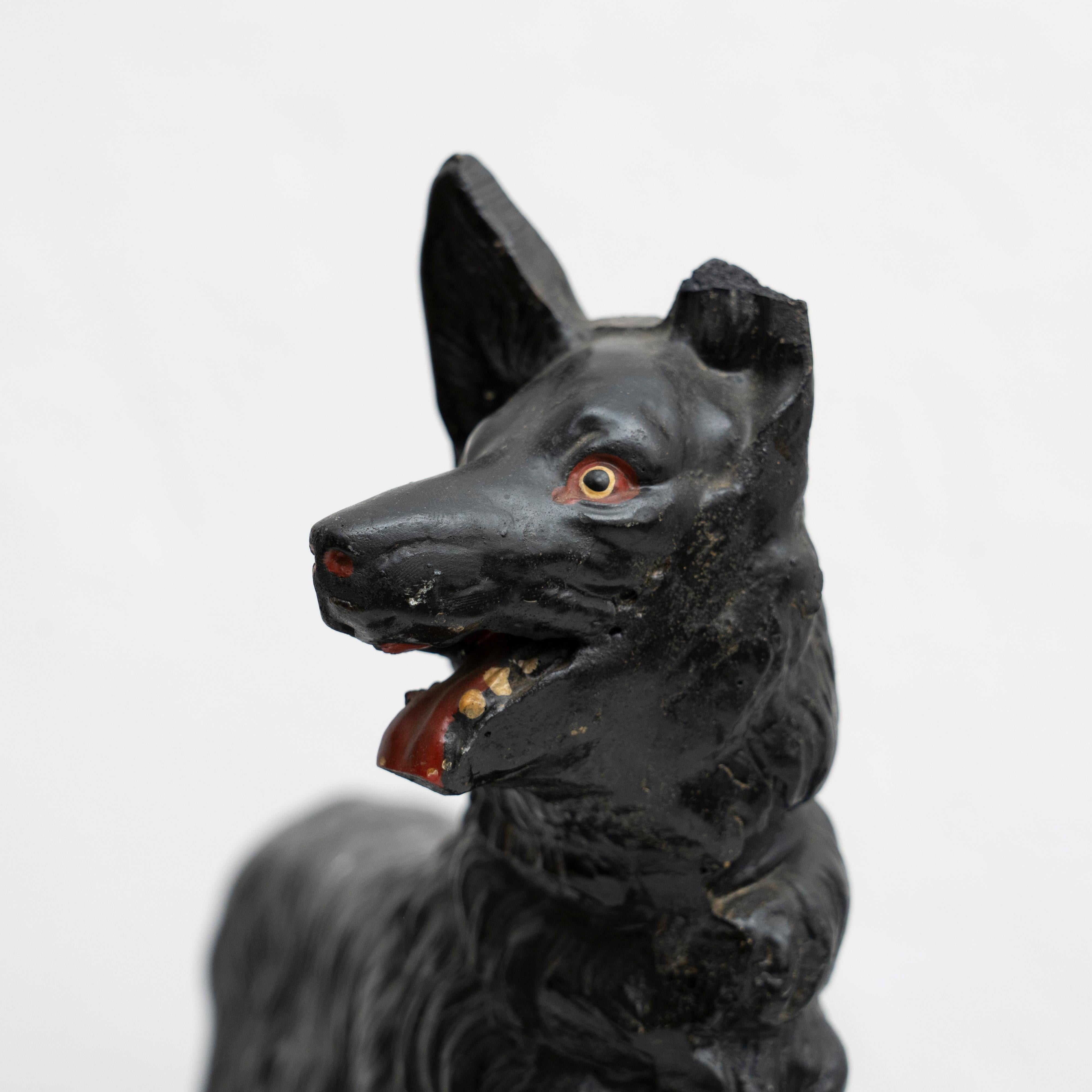 Plaster Traditional Dog Figure, circa 1950 For Sale 11