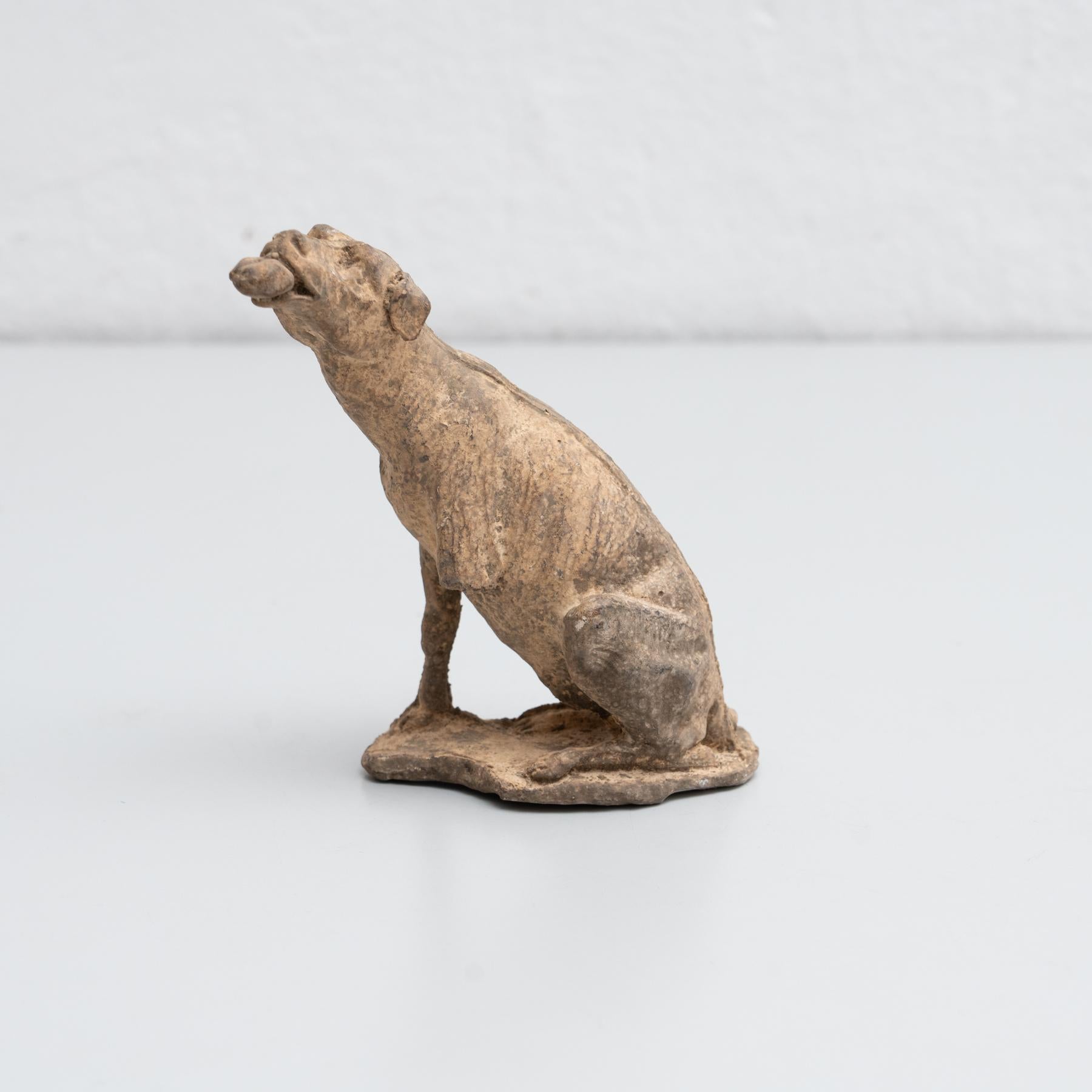 Modern Plaster Traditional Dog Figure, circa 1950 For Sale