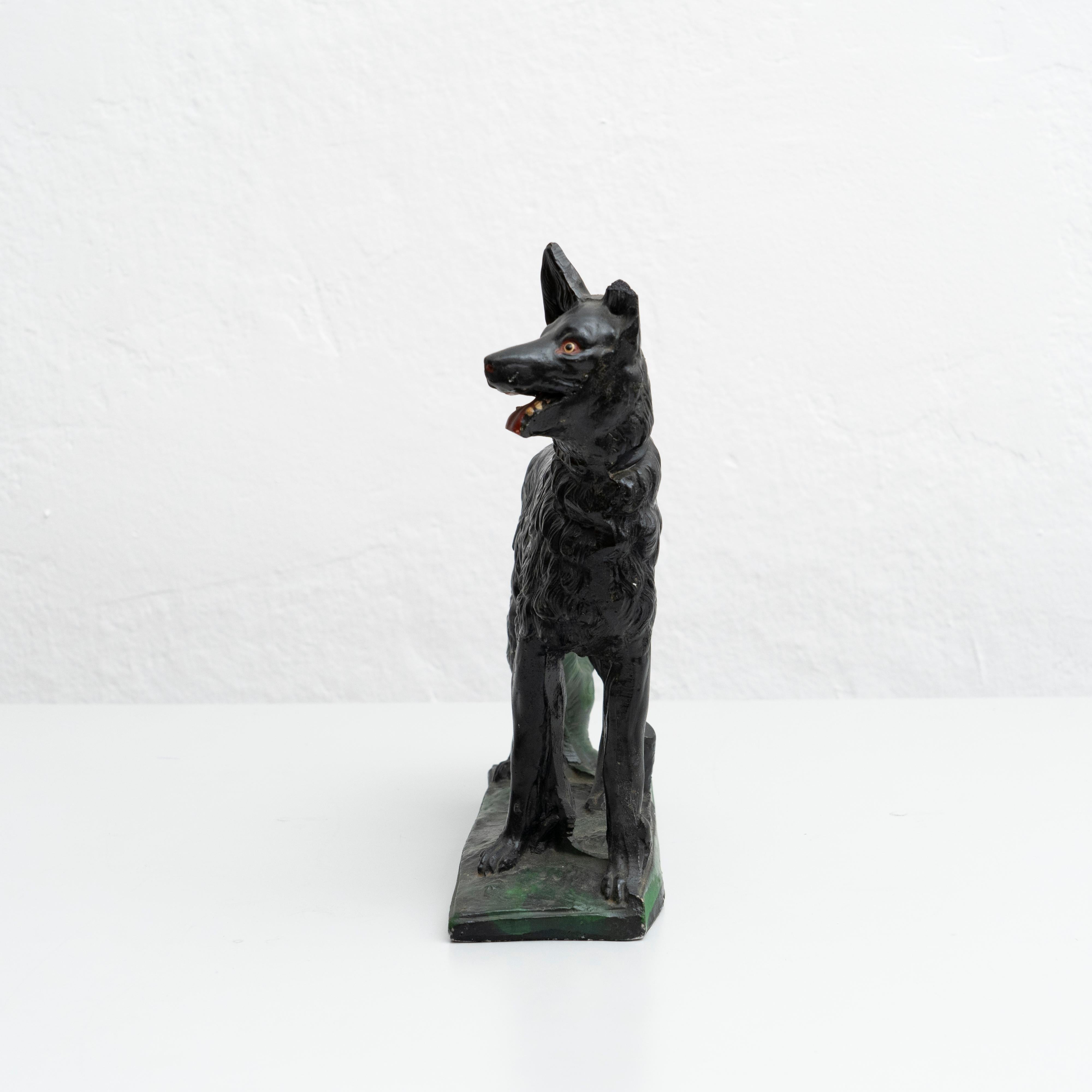Spanish Plaster Traditional Dog Figure, circa 1950 For Sale