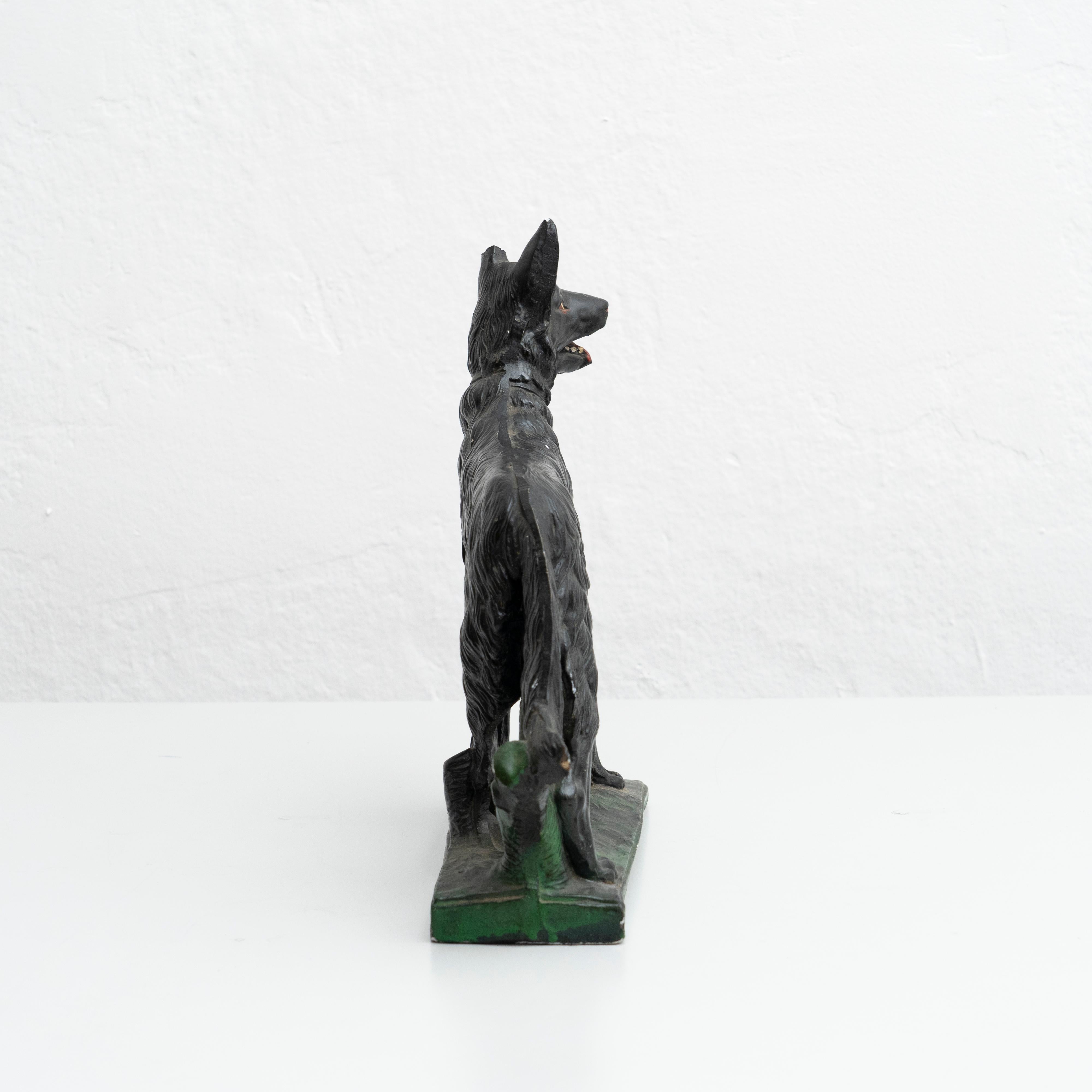 Plaster Traditional Dog Figure, circa 1950 For Sale 1