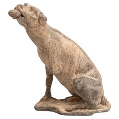 Traditionelle Hundefigur aus Gips, um 1950