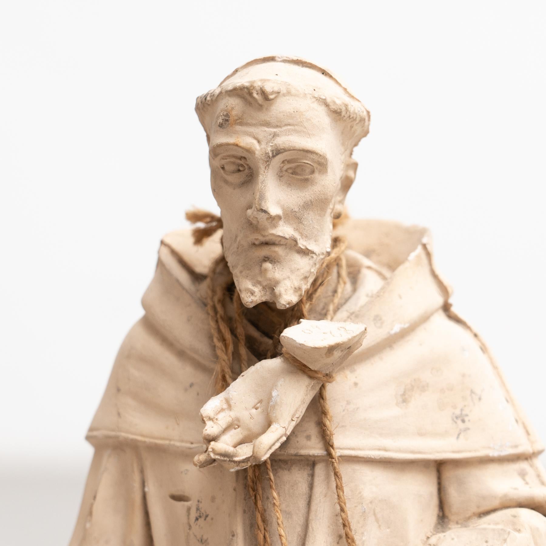 Spanish Plaster Traditional Figure of a Saint, circa 1950 For Sale