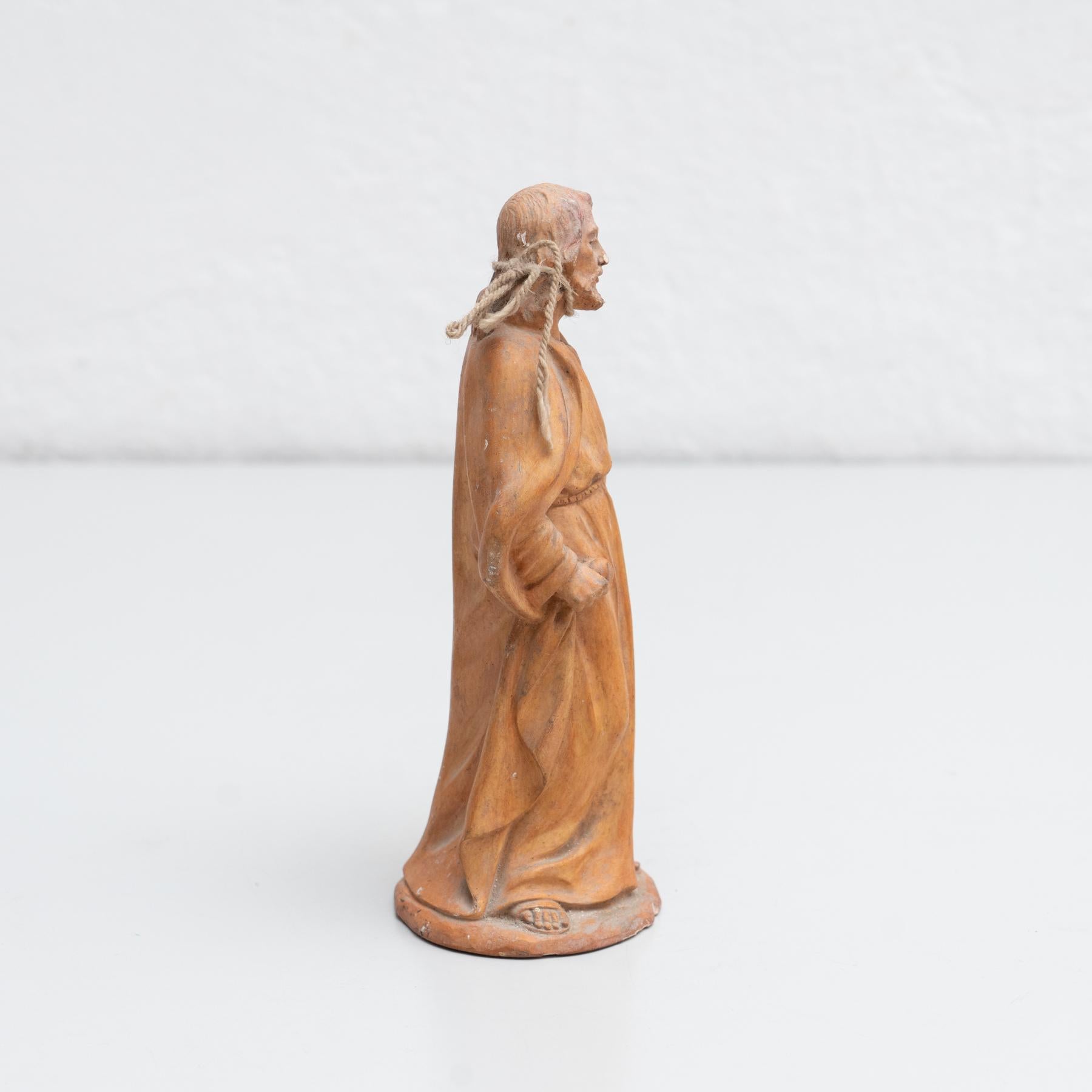 Figure traditionnelle de saint en plâtre, vers 1950 en vente 2