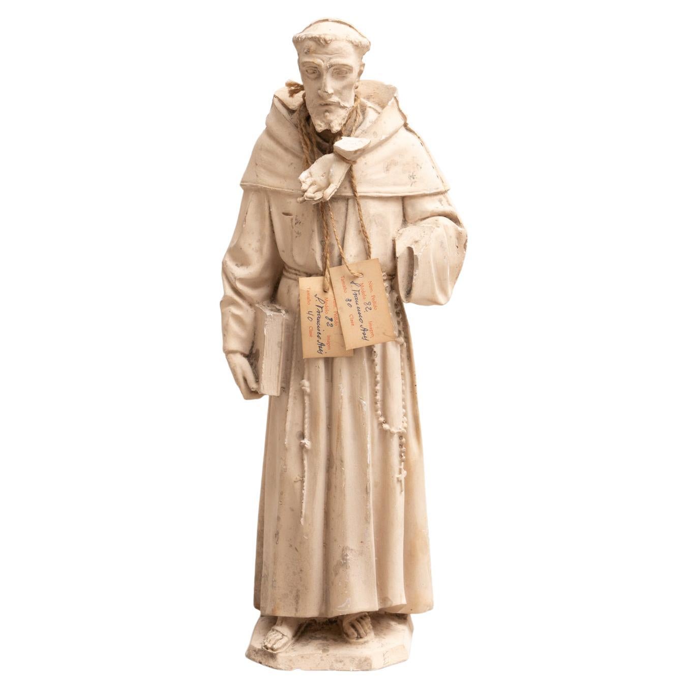 Plaster Traditional Figure of a Saint, circa 1950 For Sale